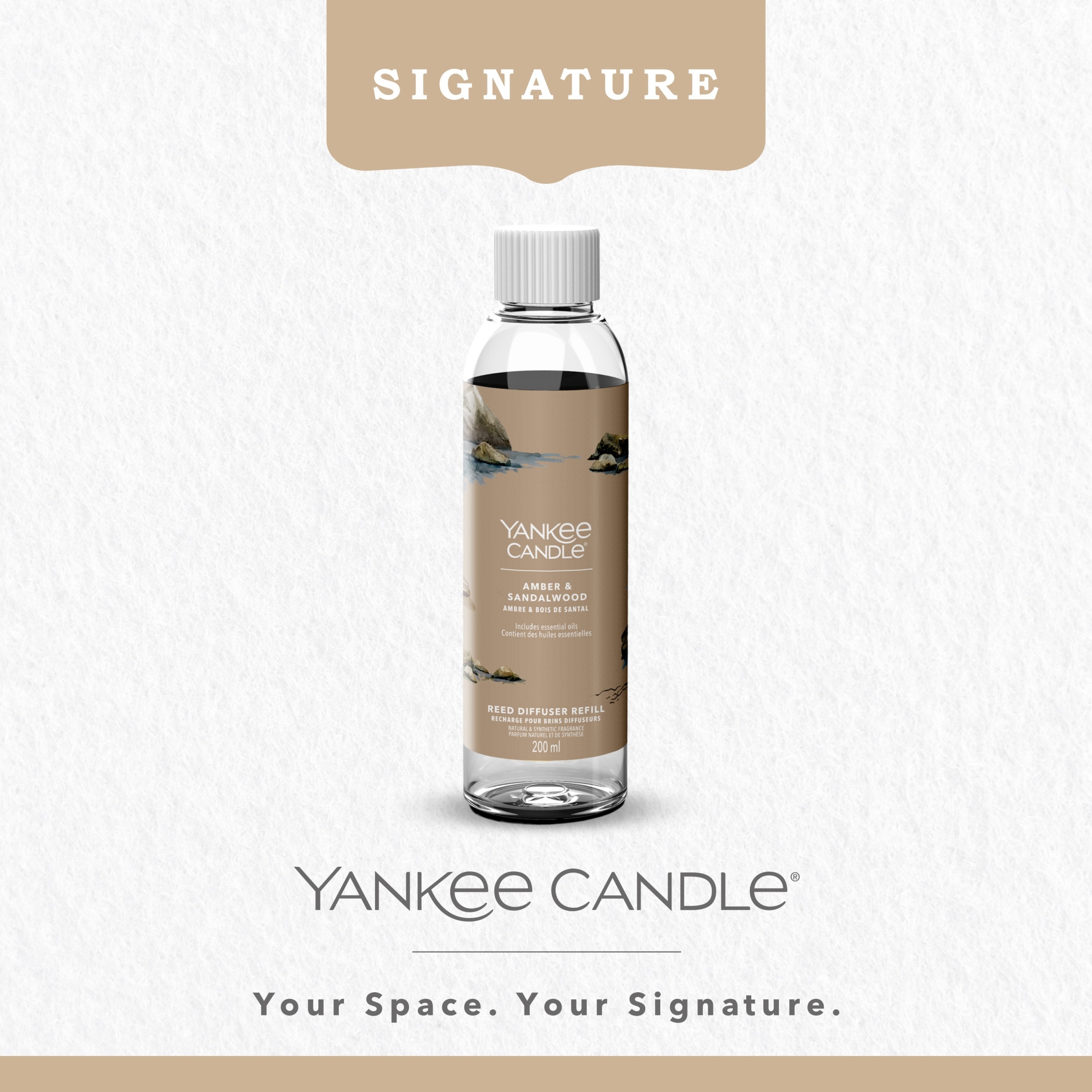 Yankee Candle Amber & Sandalwood Reed Diffuser Refill 200ml thumbnail 2