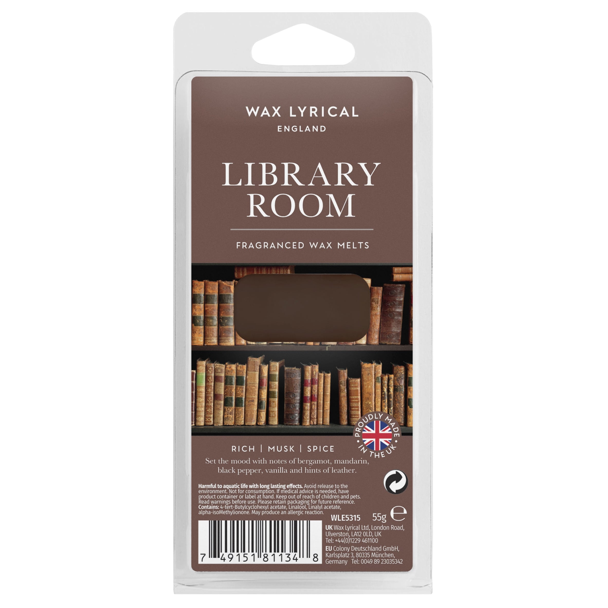 Wax Lyrical England Library Room Wax Melt 55g