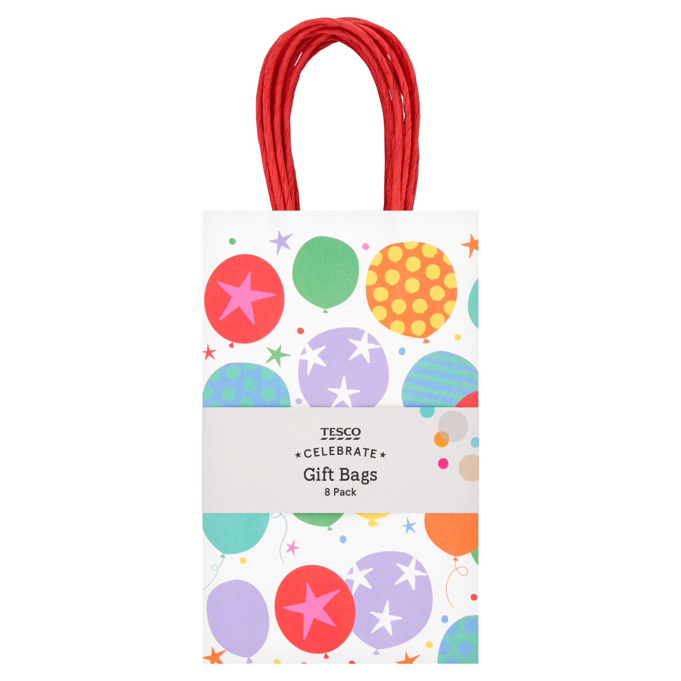 Tesco Happy Birthday Balloons Party Bag 8 Pack
