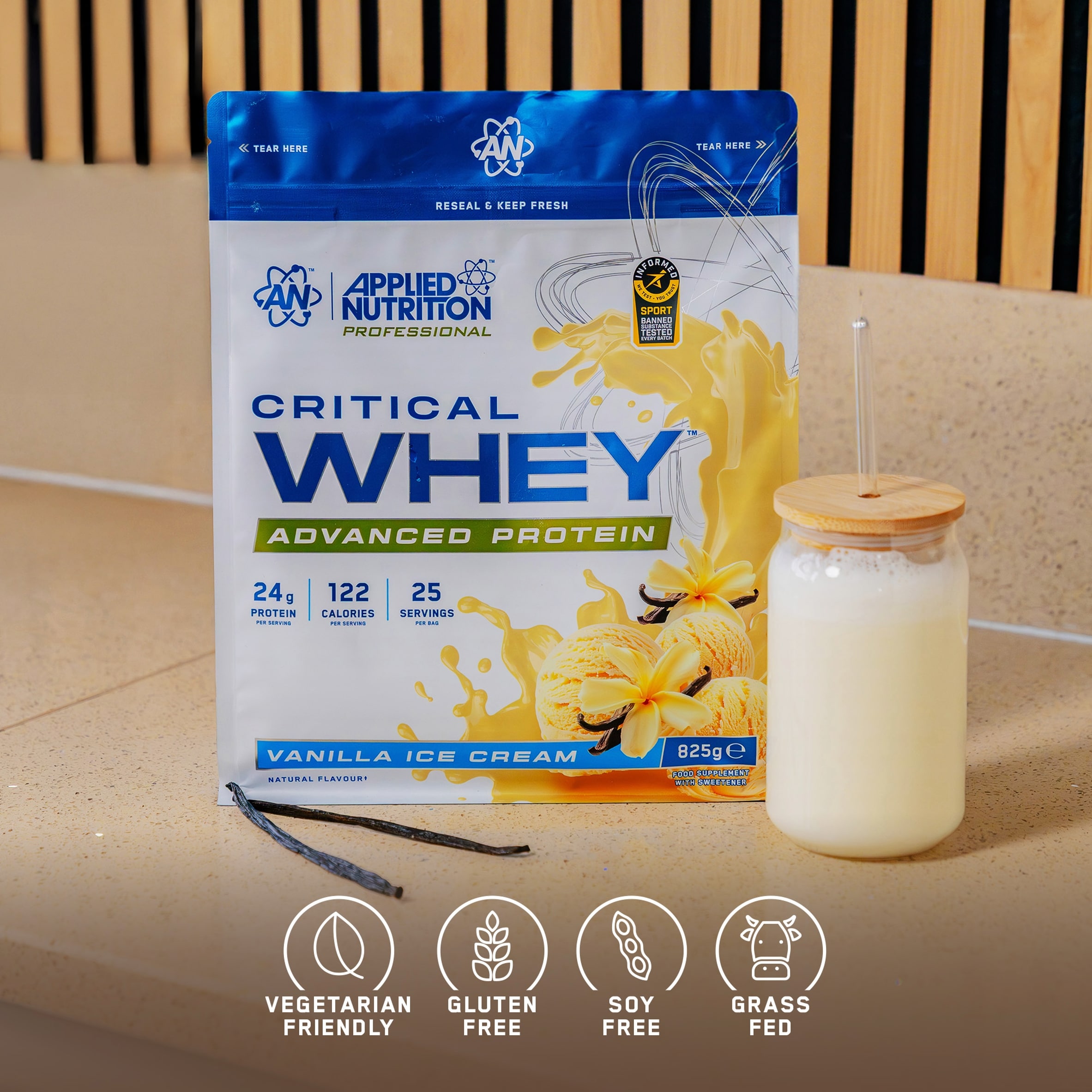 Applied Nutrition Critical Whey Protein Powder Vanilla Ice Cream 825g thumbnail 4