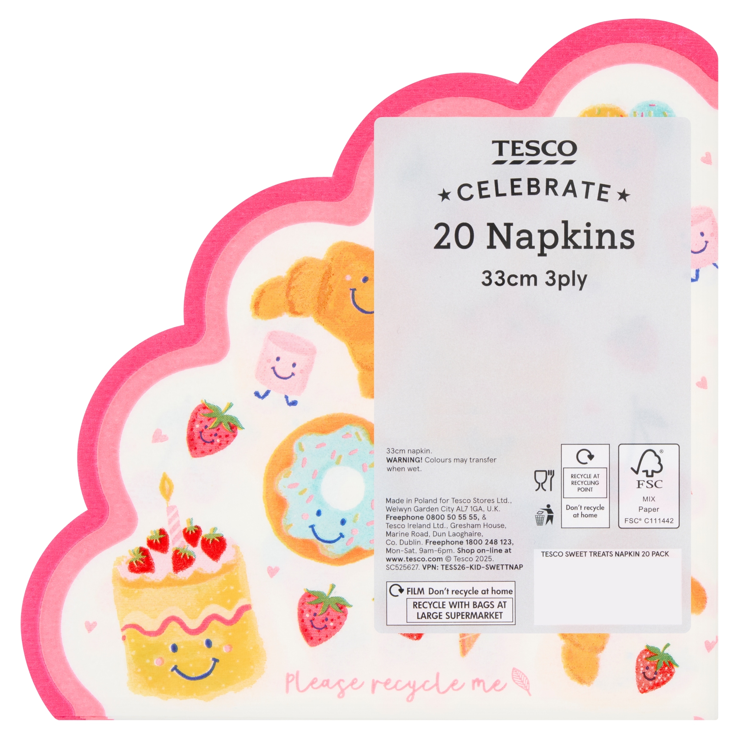 Tesco Sweet Treats Napkin 20 Pack