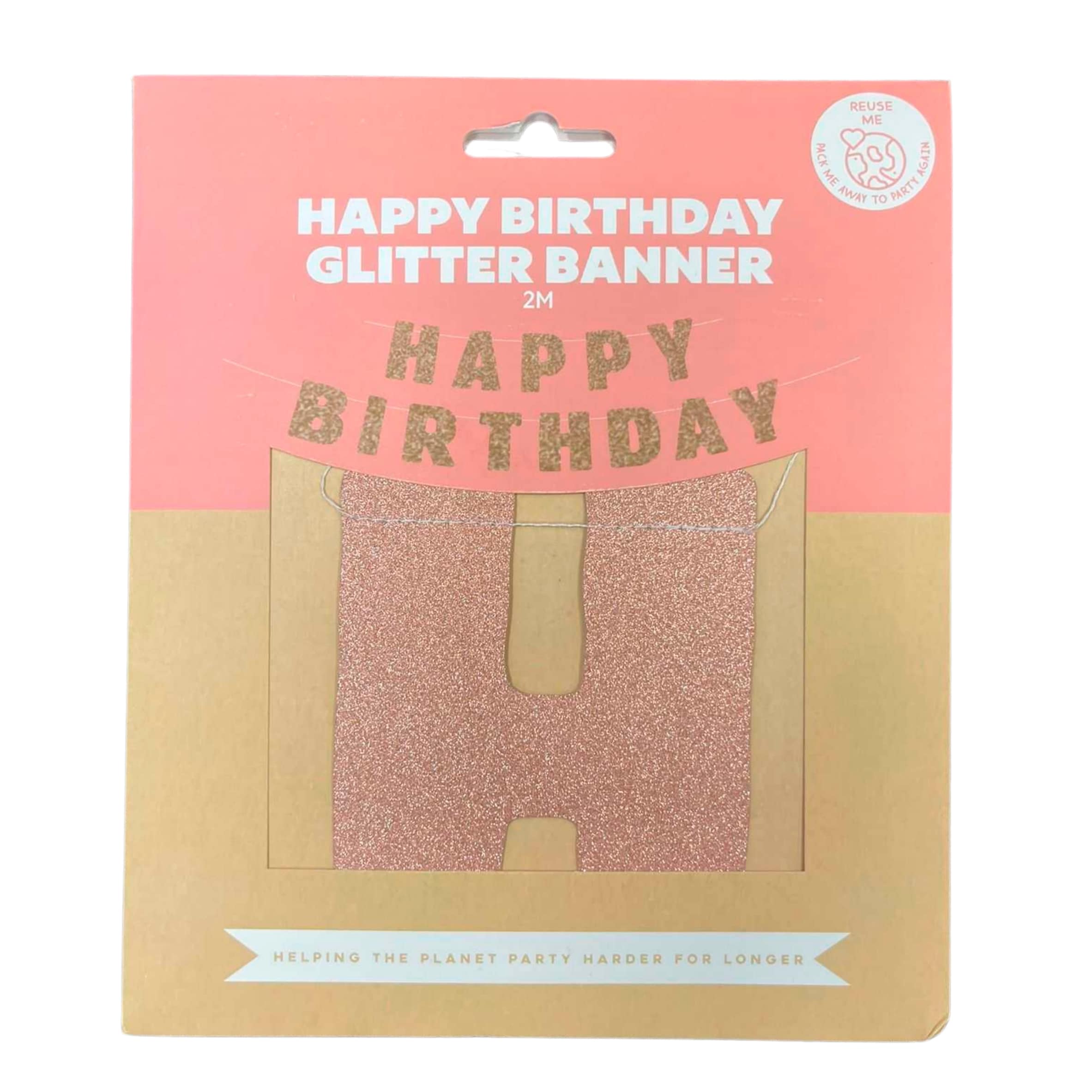 MAD PARTY Happy birthday glitter banner 2M