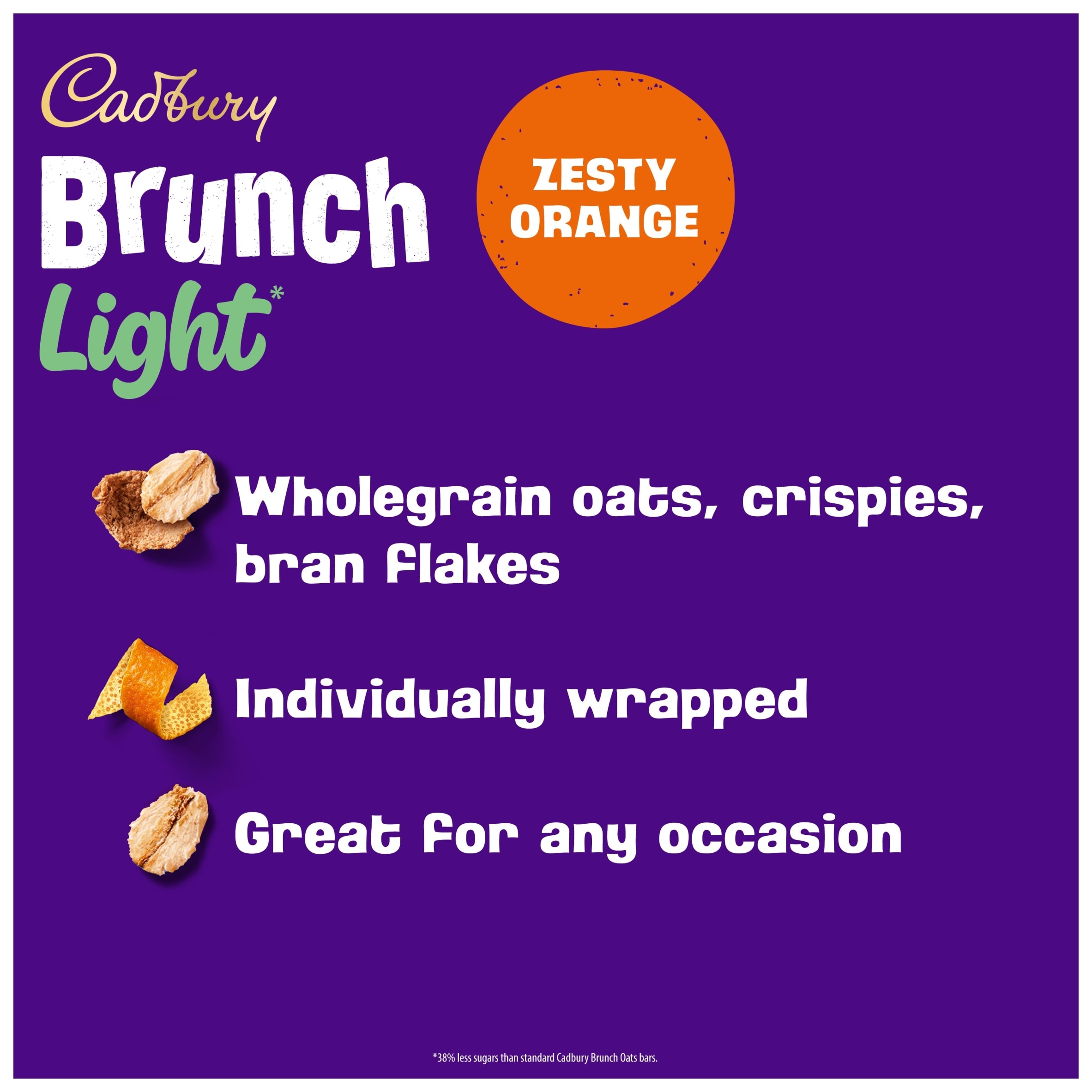 Cadbury Brunch Light Orange Wholegrain Cereal Bars 4 x 26g thumbnail 2