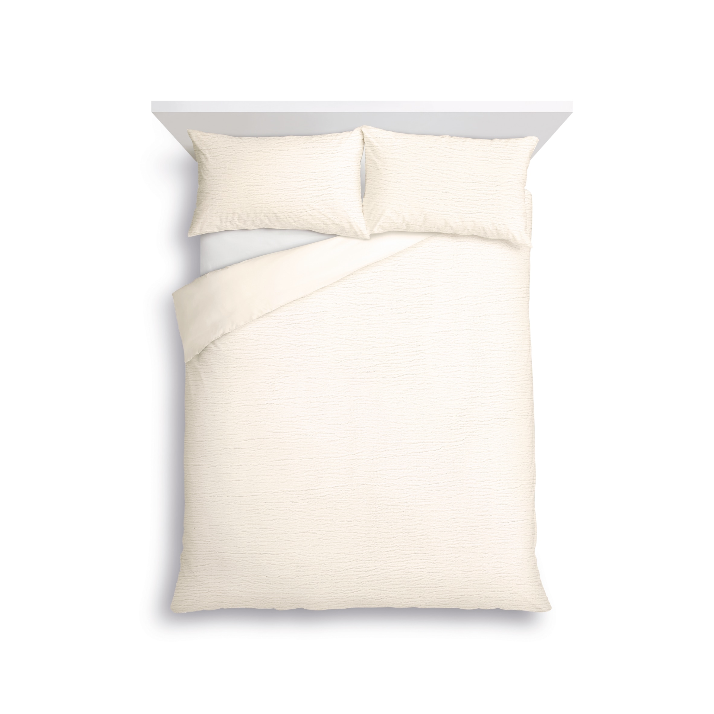 F&F Home Natural Crinkle Duvet Set Double