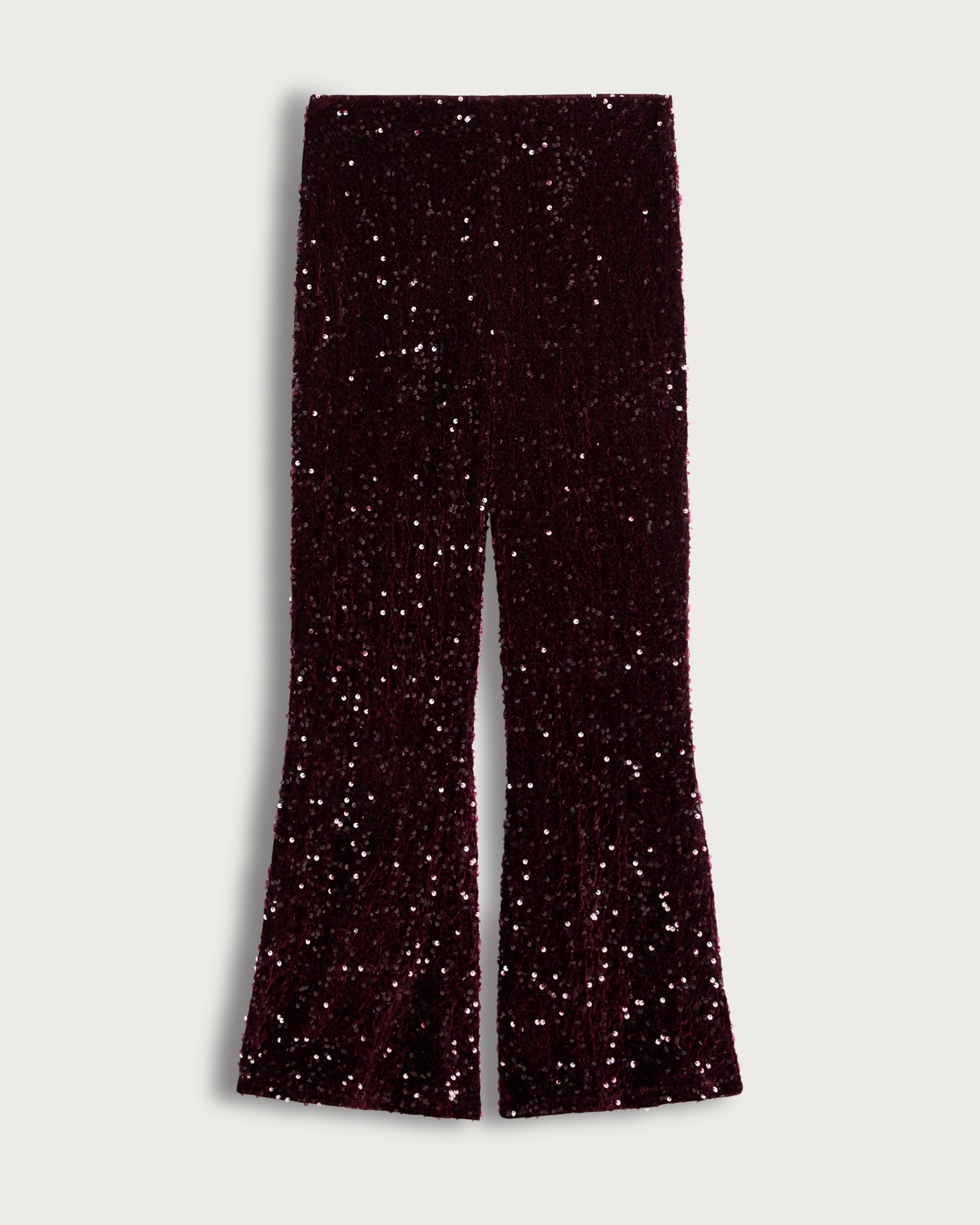 The F&F Edit Sequin Flared Trousers in Burgundy thumbnail 5