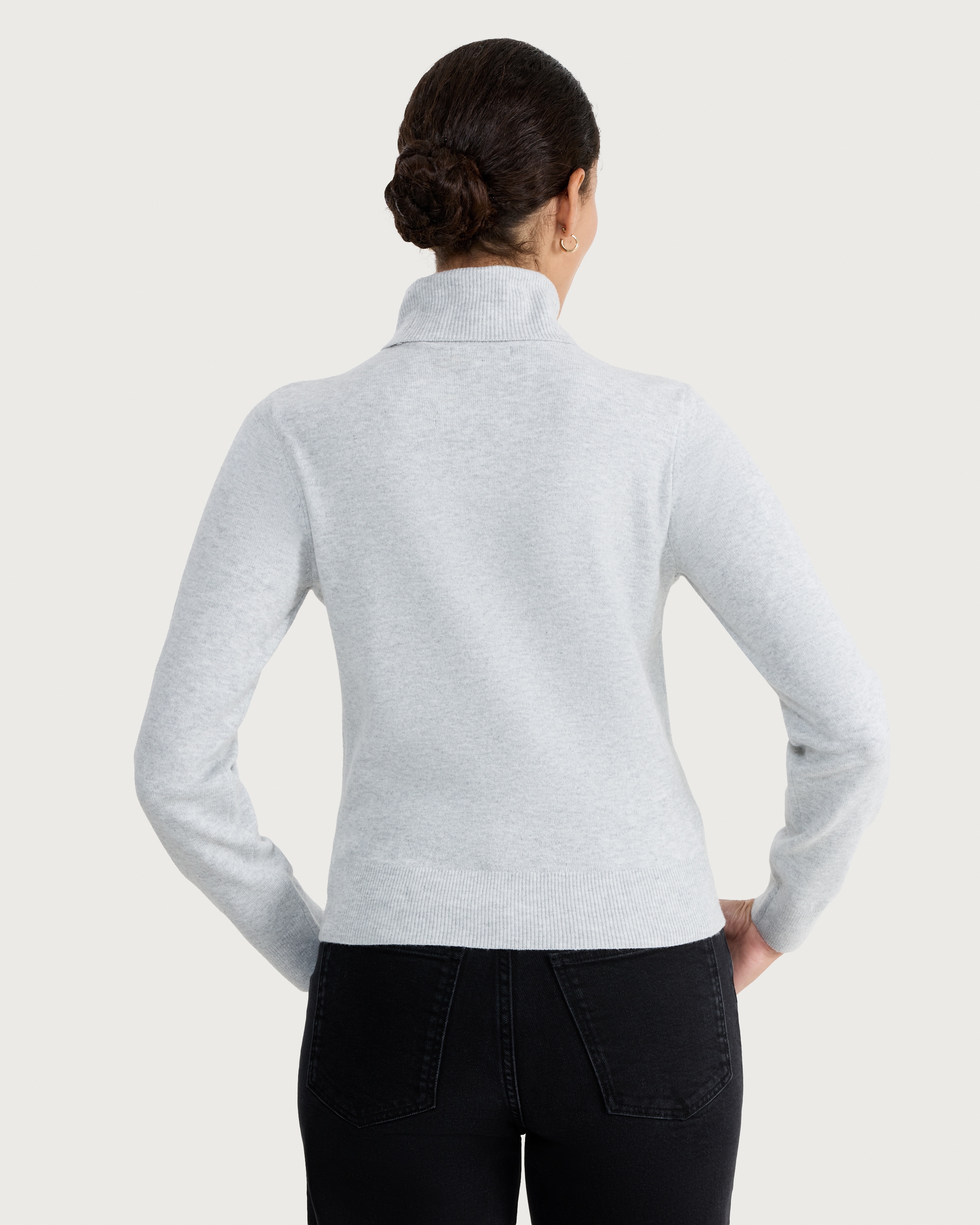 F&F Knitted Roll Neck Jumper in Silver thumbnail 3