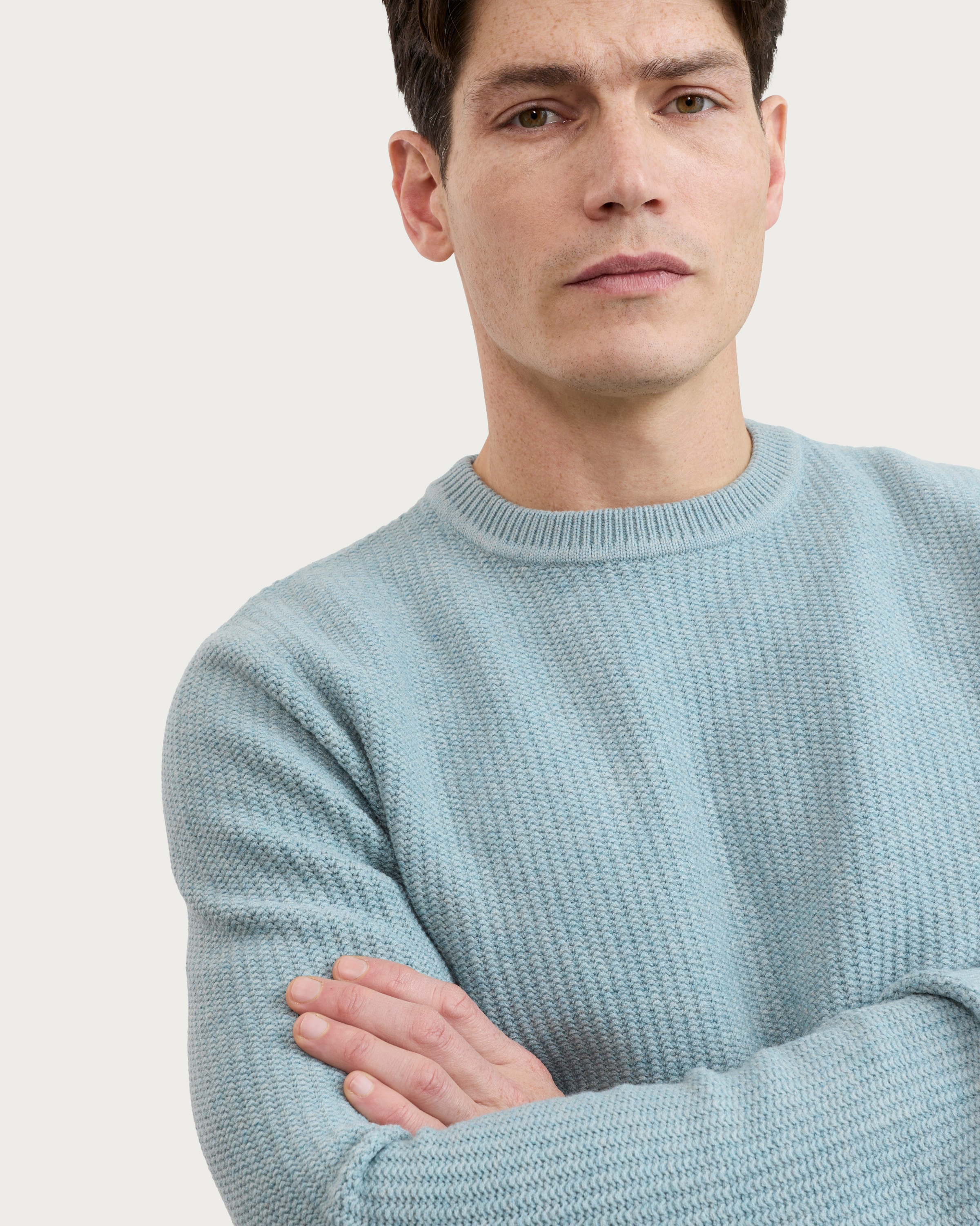 F&F Knitted Ribbed Crew Neck Jumper in Green