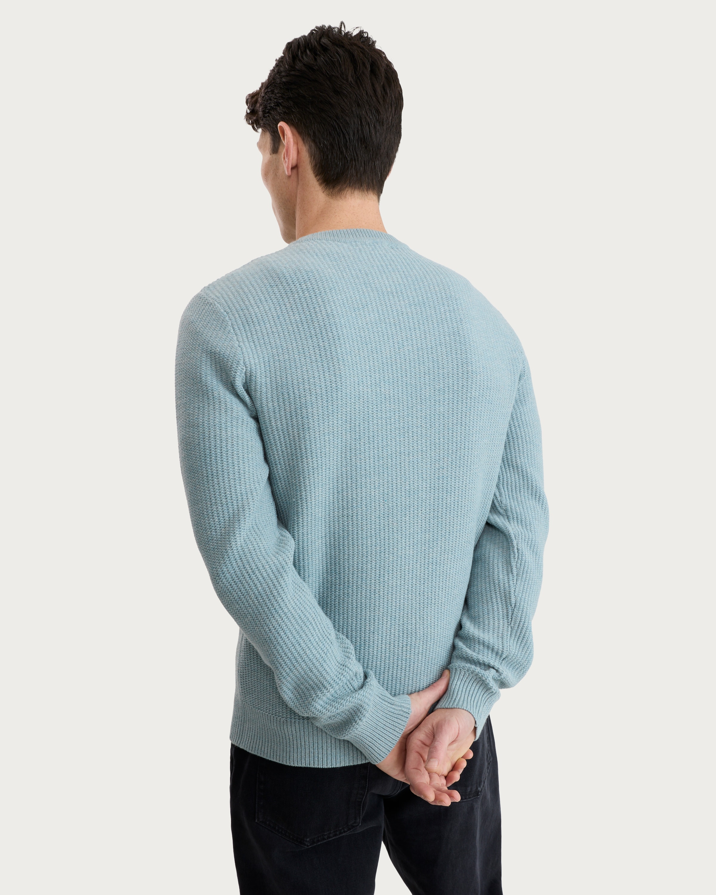 F&F Knitted Ribbed Crew Neck Jumper in Green thumbnail 3