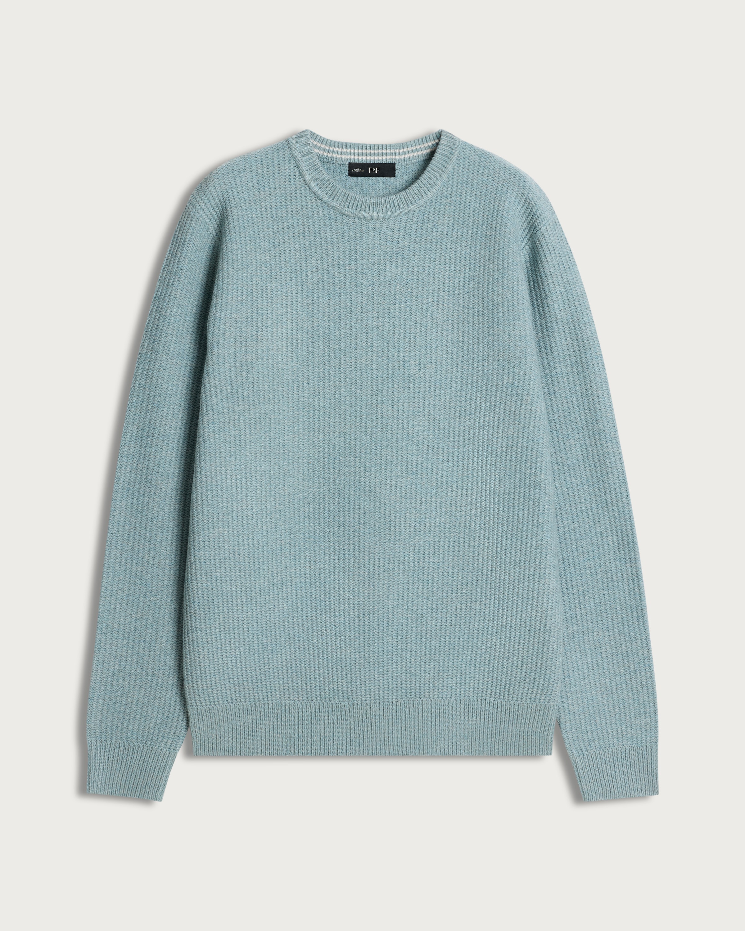 F&F Knitted Ribbed Crew Neck Jumper in Green thumbnail 4