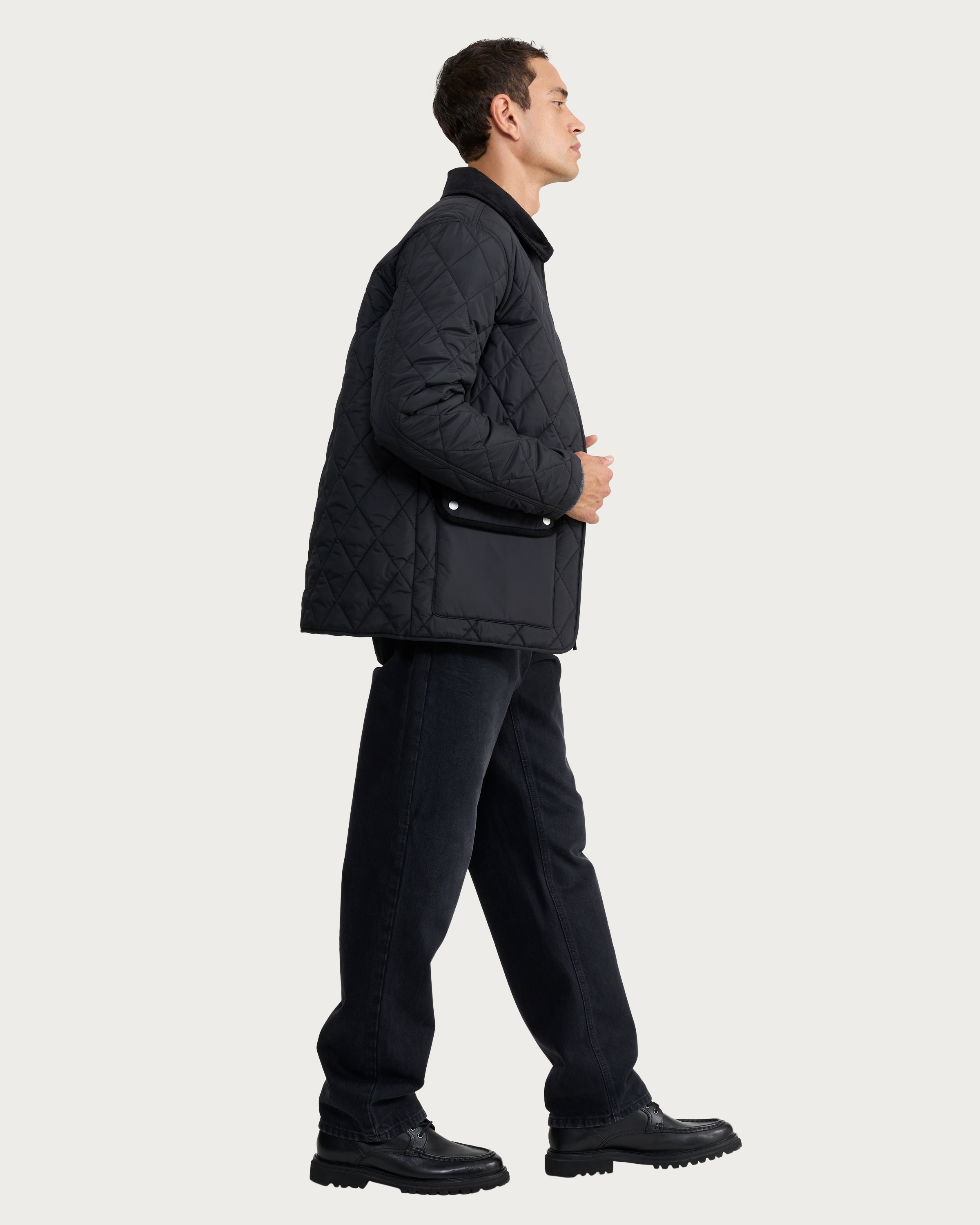 F&F Padded Diamond Quilted Jacket in Black thumbnail 2