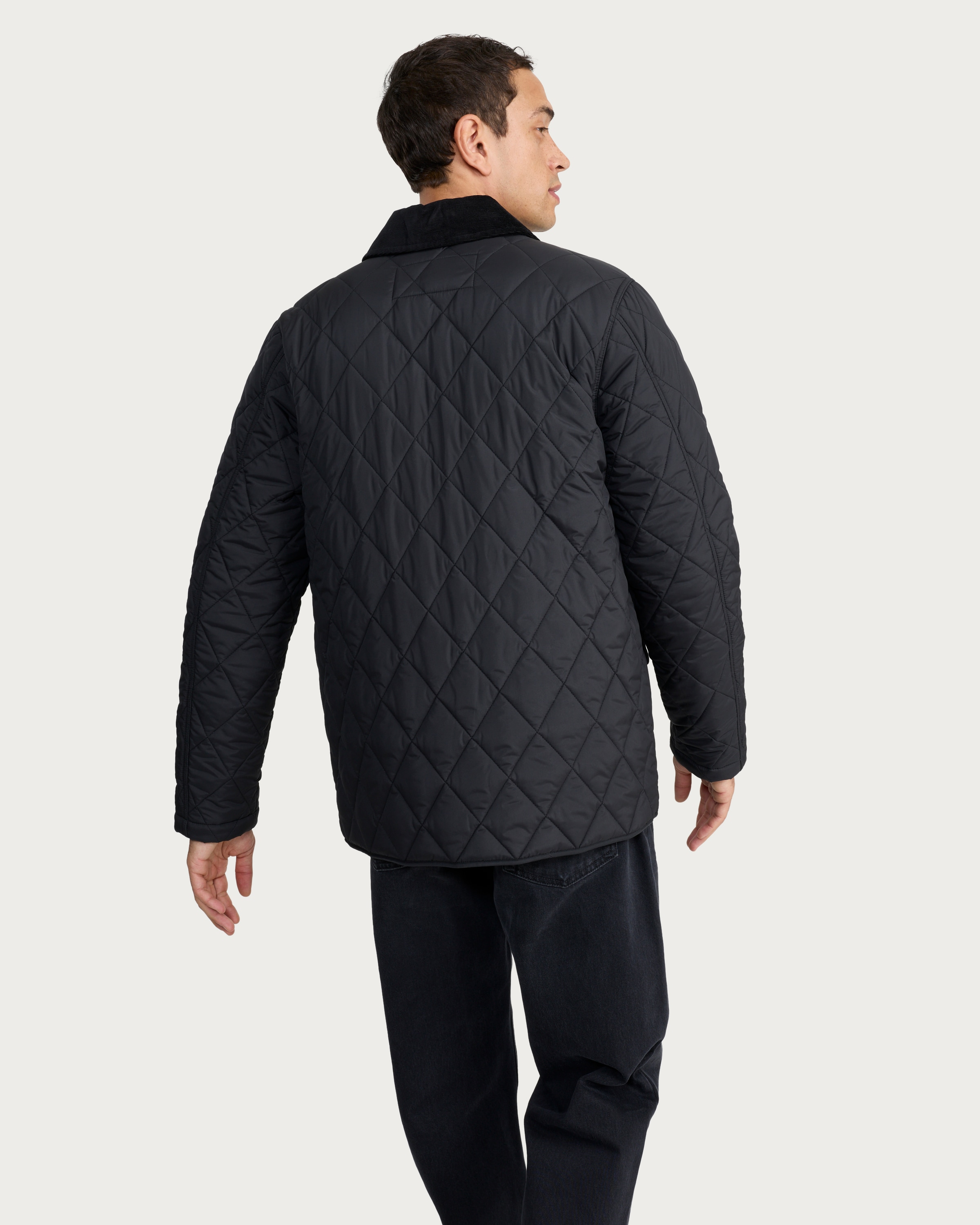 F&F Padded Diamond Quilted Jacket in Black thumbnail 3