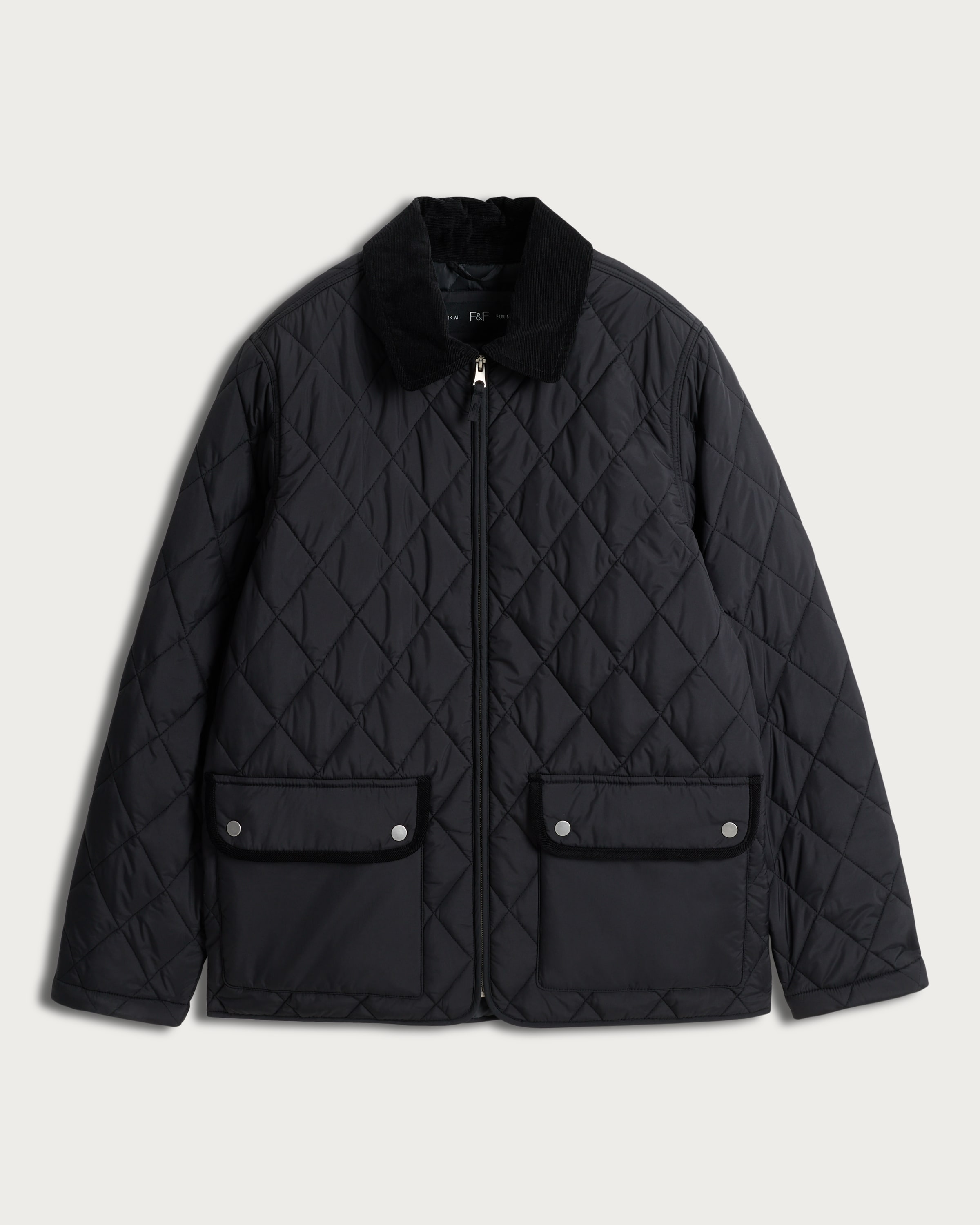 F&F Padded Diamond Quilted Jacket in Black thumbnail 4