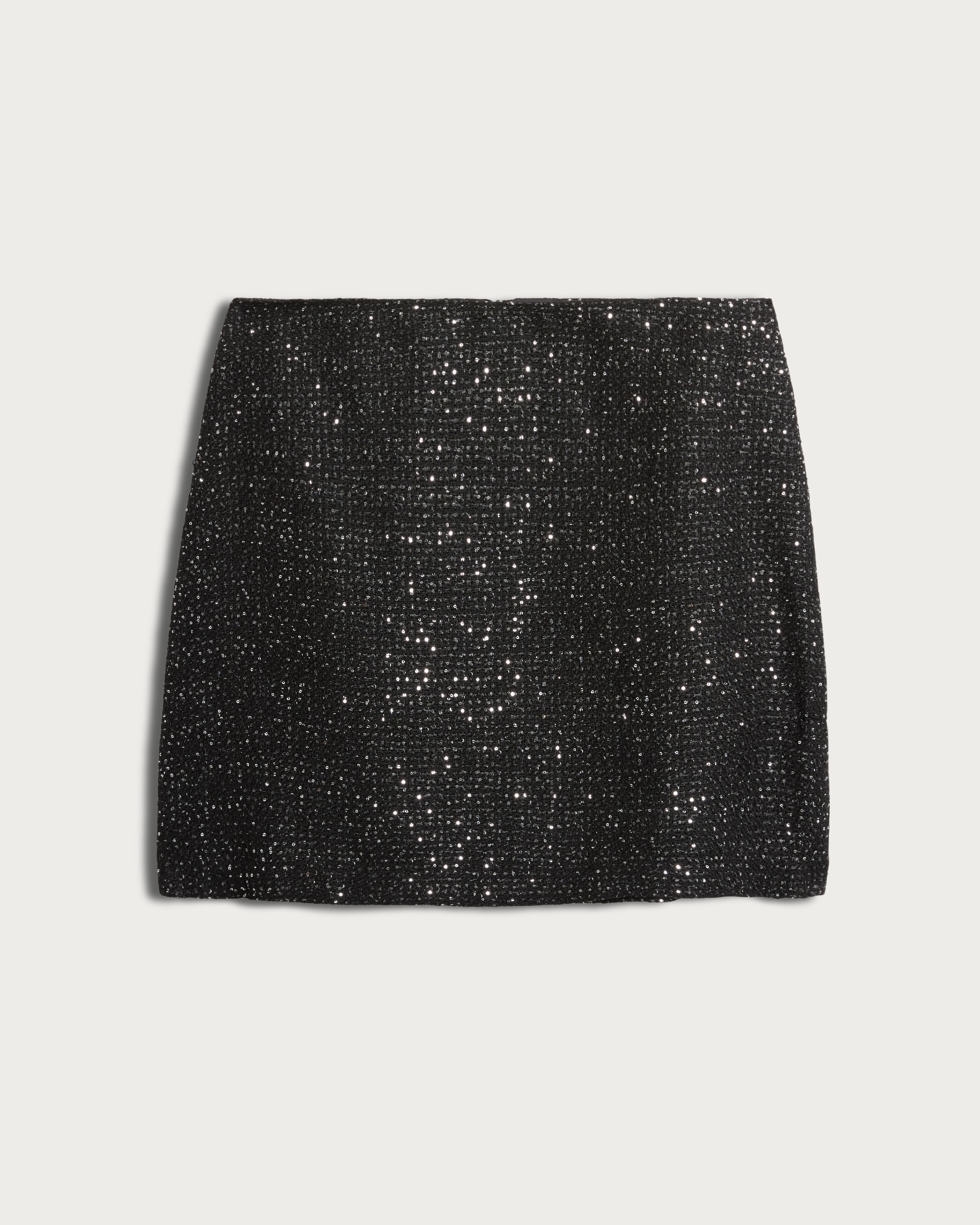 F&F Boucle Sequin Embellished Co-ord Mini Skirt in Black thumbnail 4
