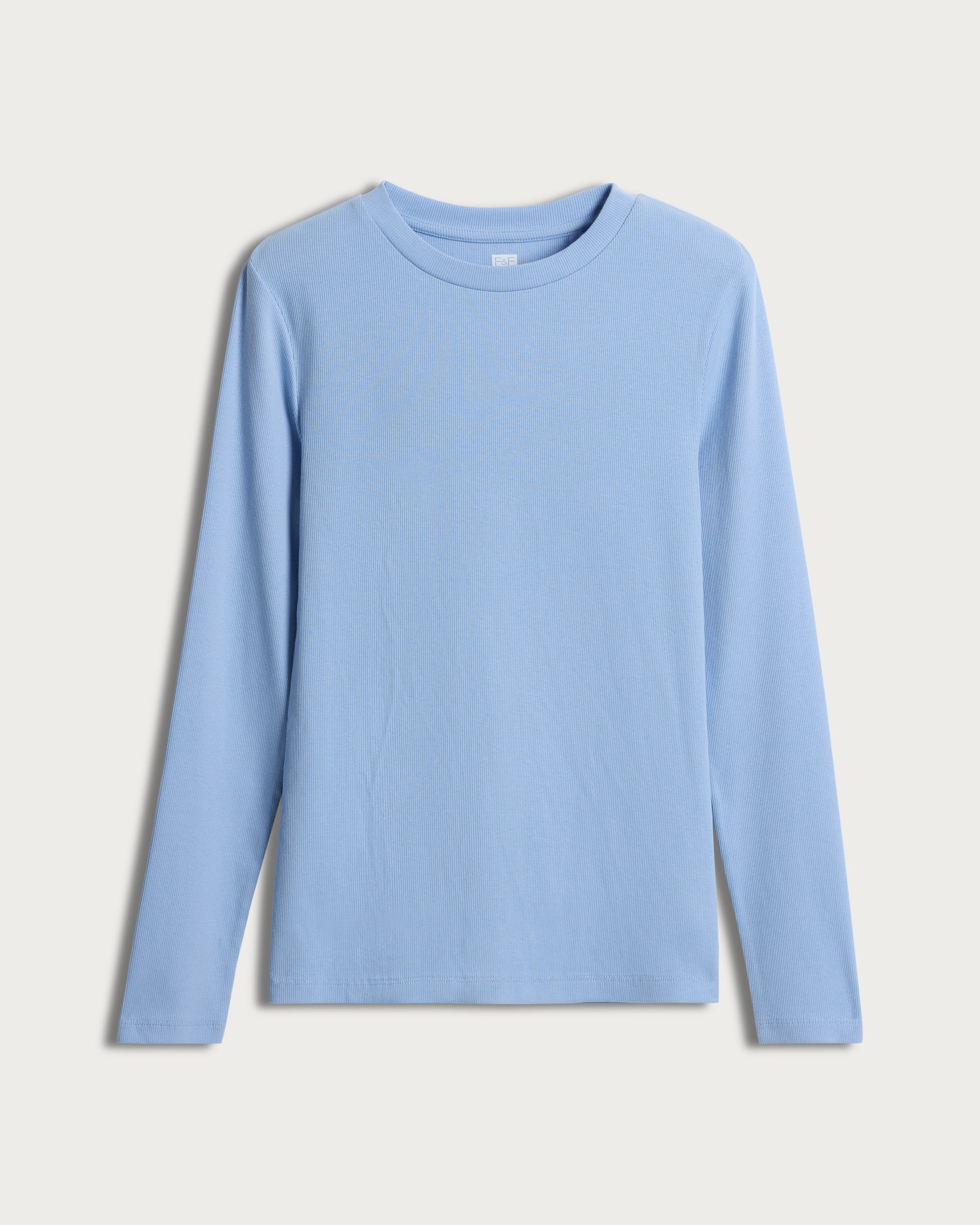 F&F Cotton Rich Crew Neck Long Sleeved Top in Blue thumbnail 4