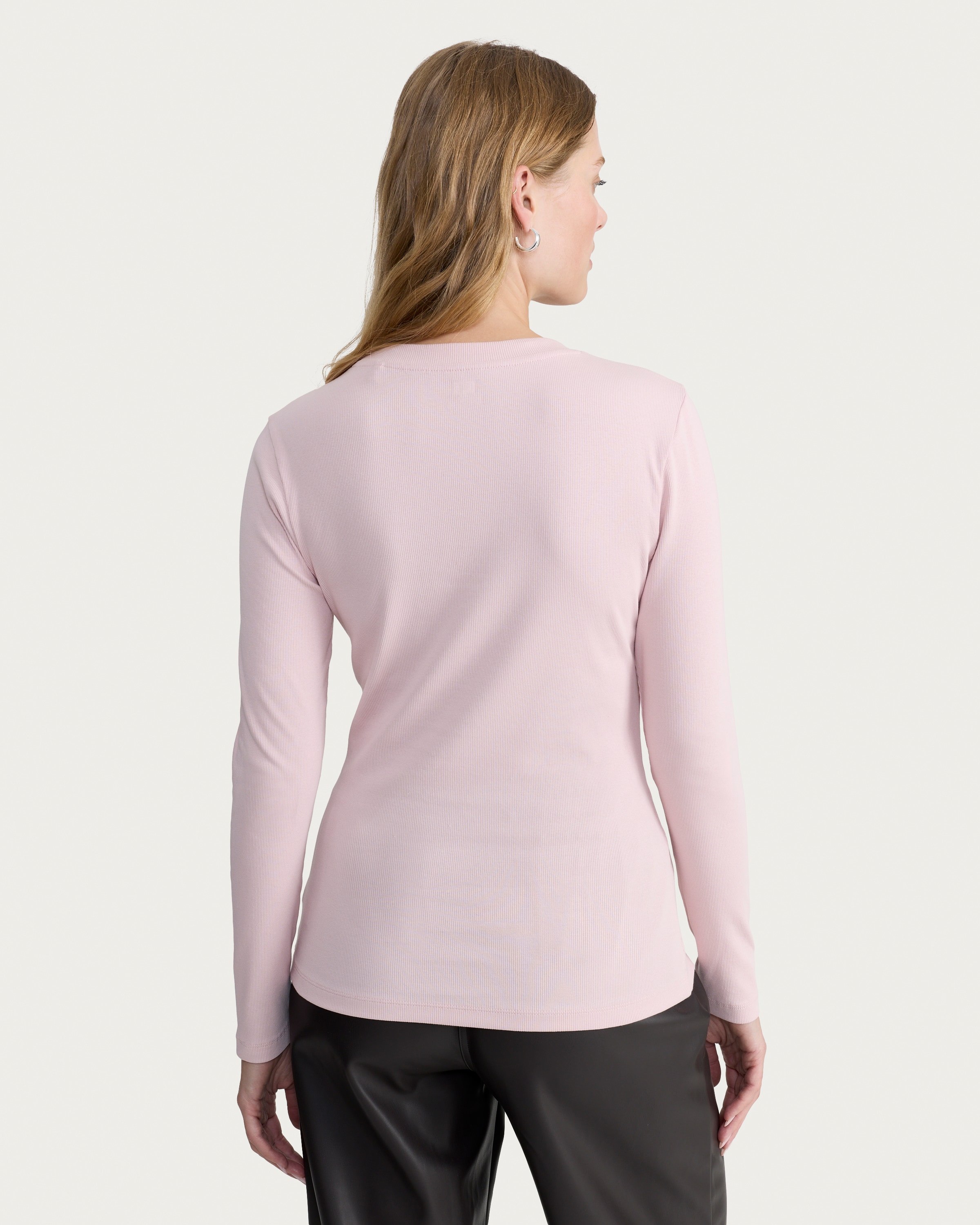 F&F Cotton Rich Crew Neck Long Sleeved Top in Pink thumbnail 3