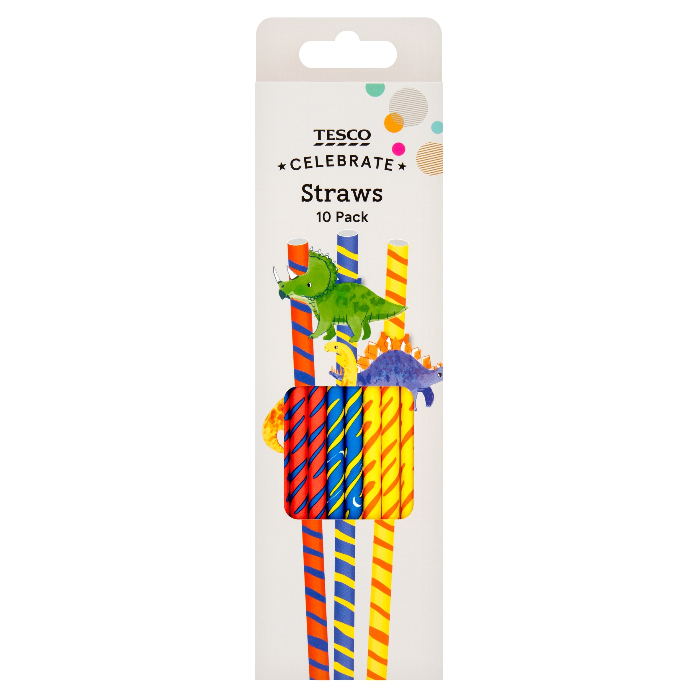 Tesco Dinosaur Straws 10 Pack