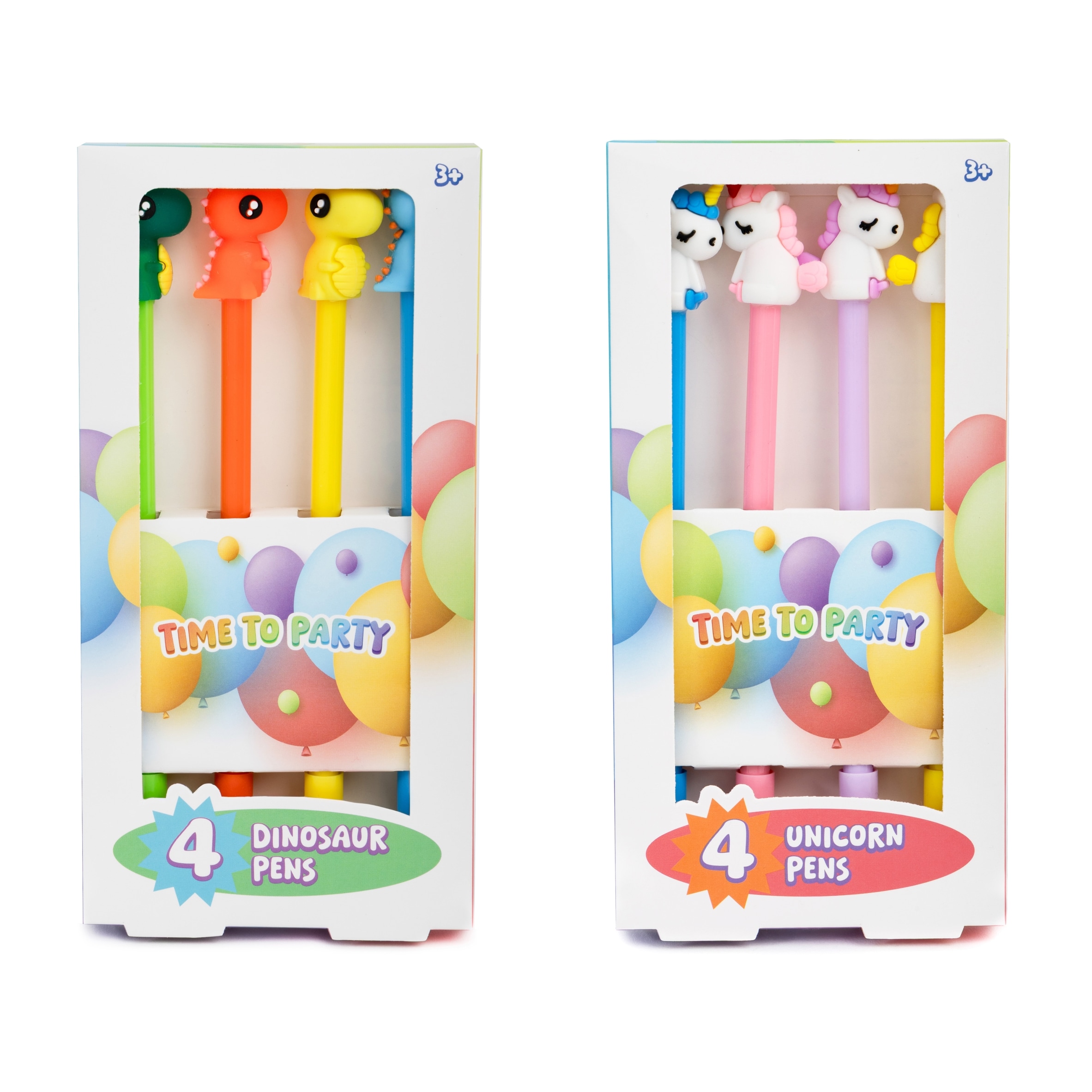 RMS PARTY TIME FAVOUR PENS UNI & DINO 4 PACK