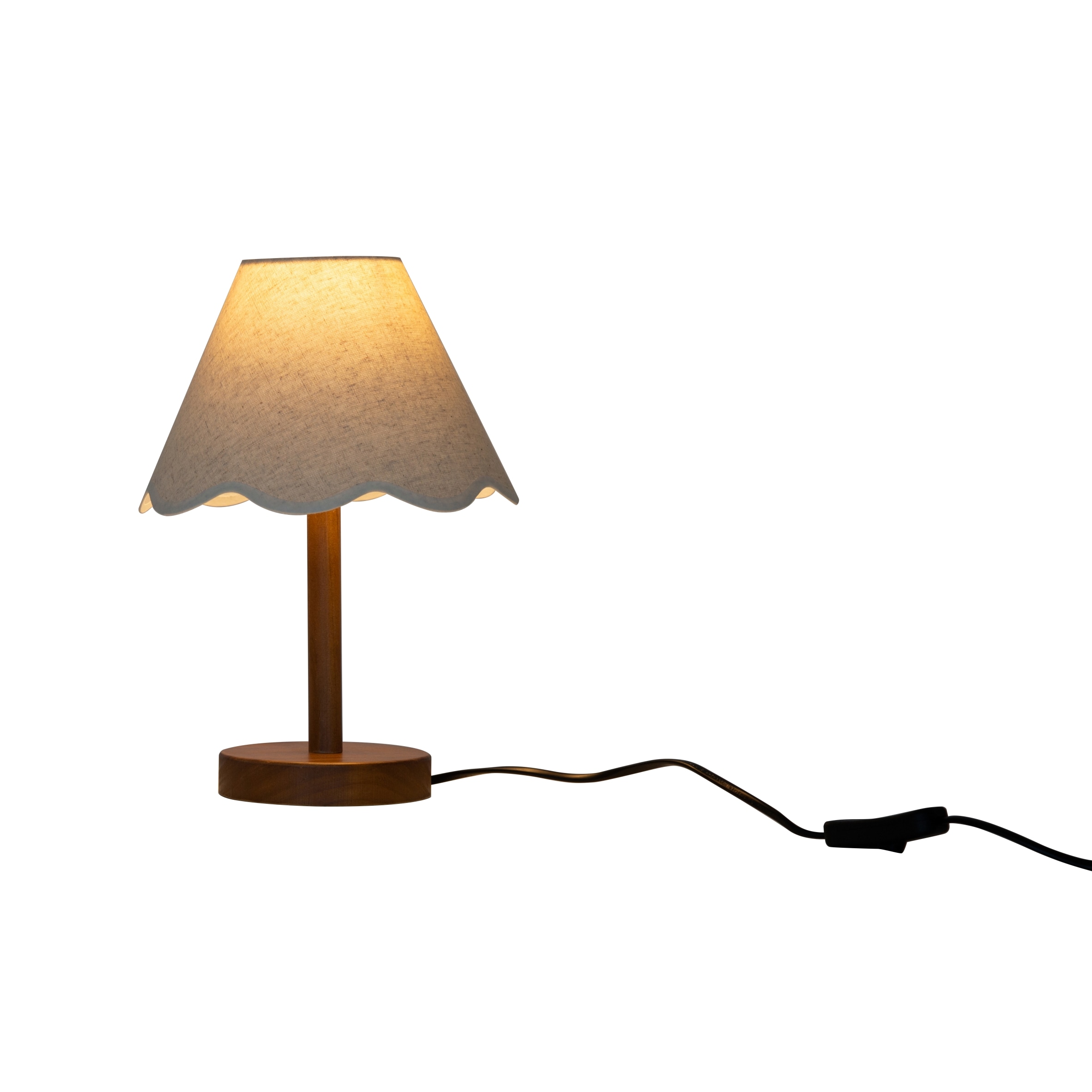 F&F Home Wooden Scallop Table Lamp thumbnail 2