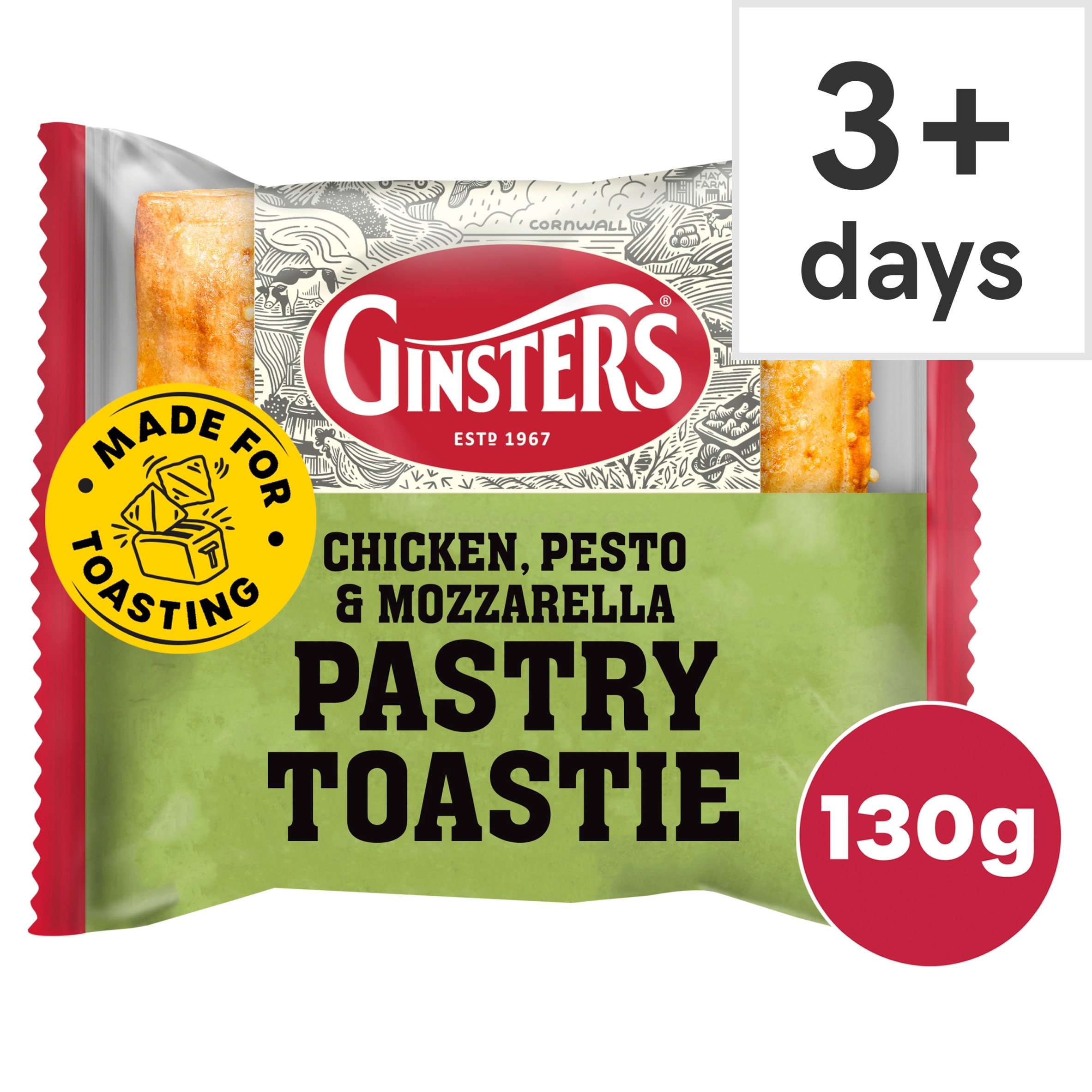 Ginsters Chicken Pesto Mozzarella Pastry Toastie 130g