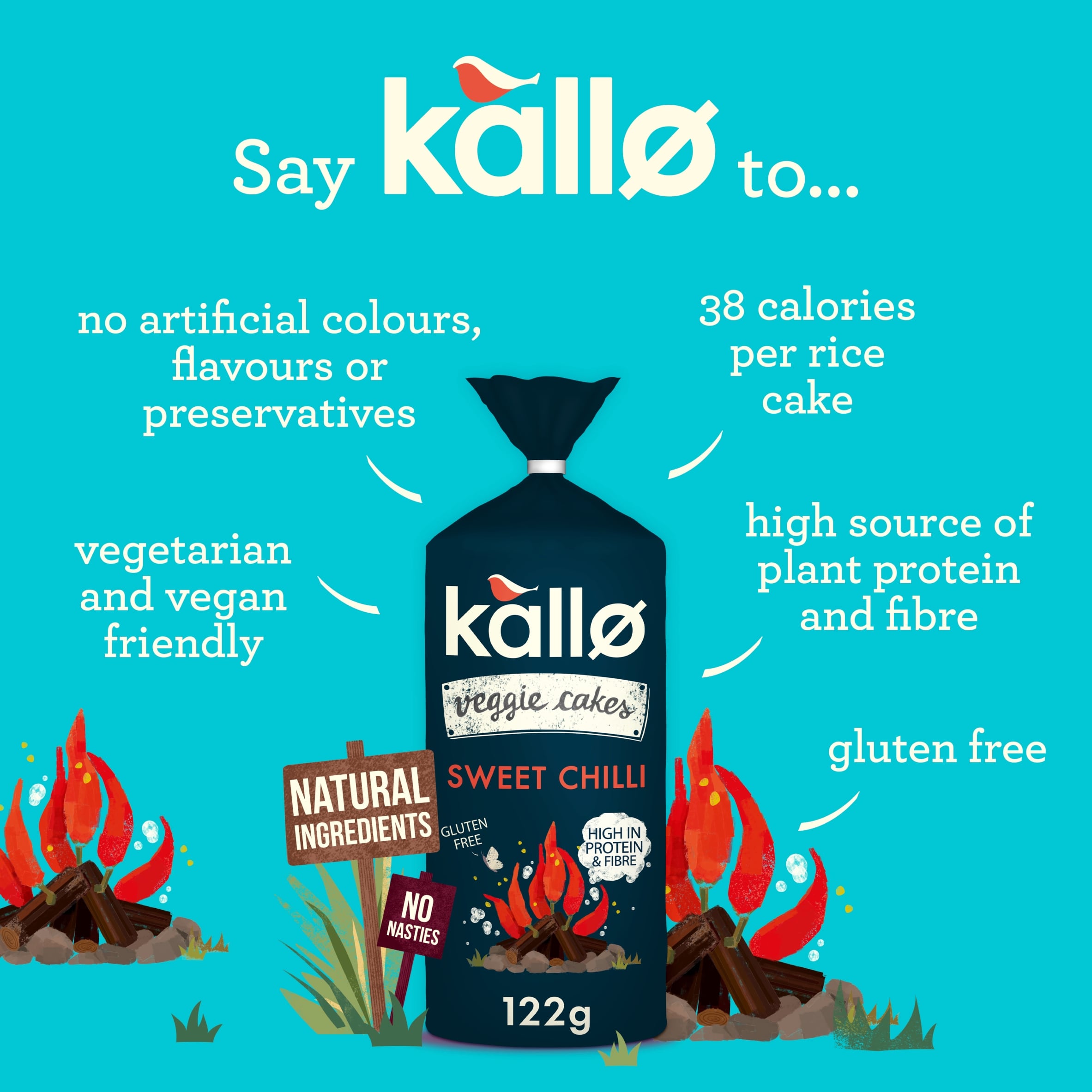 Kallo 122g Lentil & Pea Sweet Chilli Veggie Cakes thumbnail 2