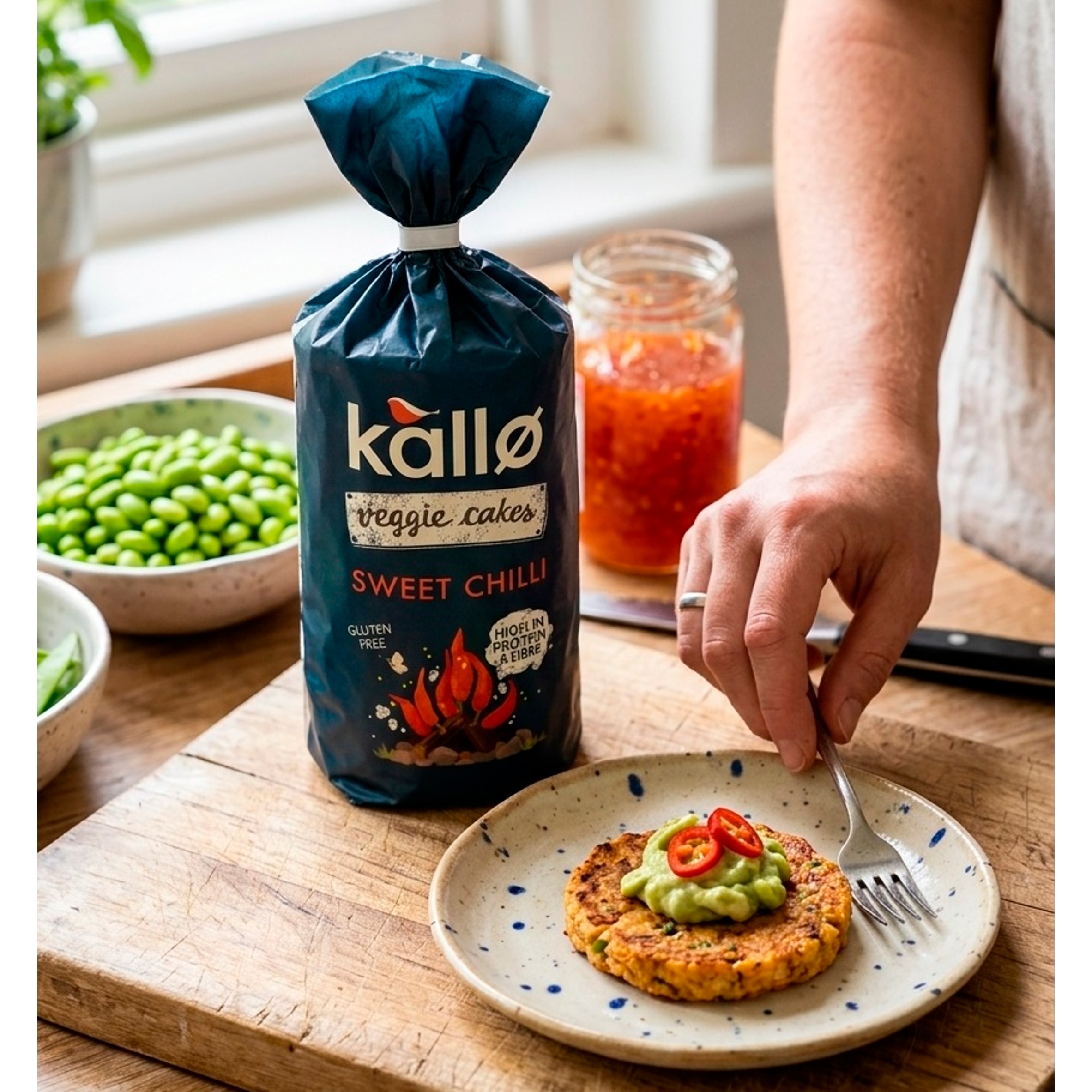 Kallo 122g Lentil & Pea Sweet Chilli Veggie Cakes thumbnail 3