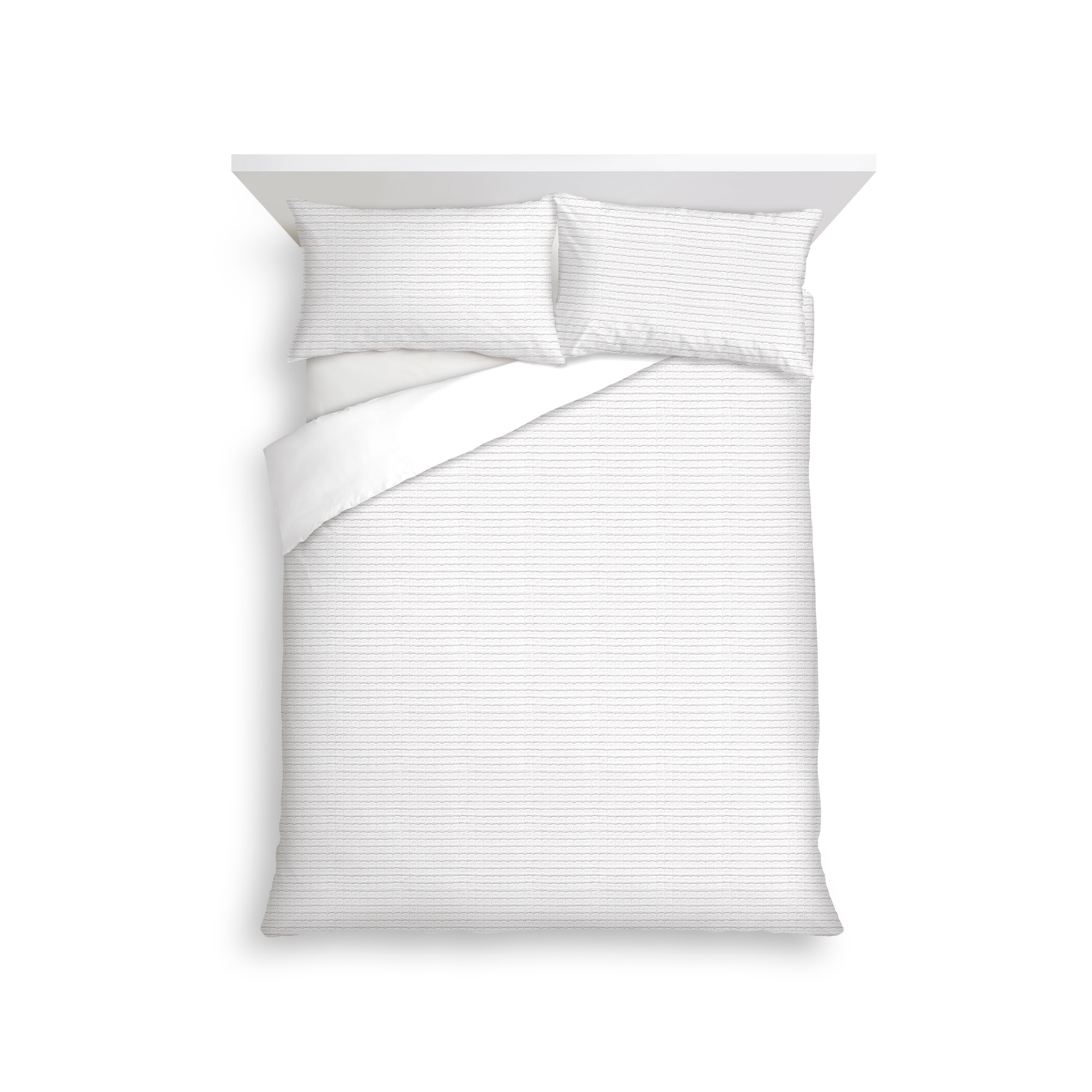 F&F Home White Waffle Duvet Set Super king