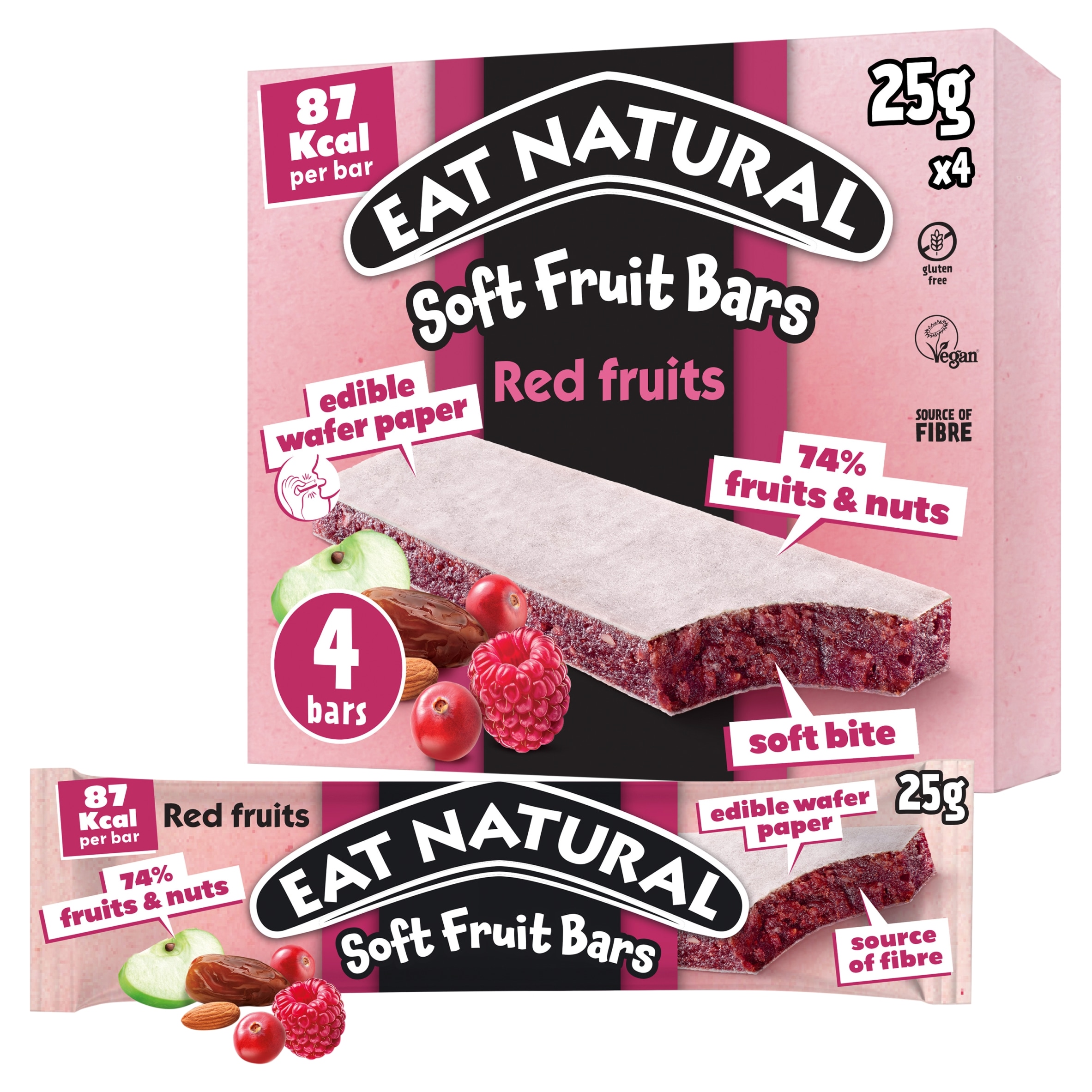 Eat Natural Soft Fruit Bars Red Berries 4 x 25g