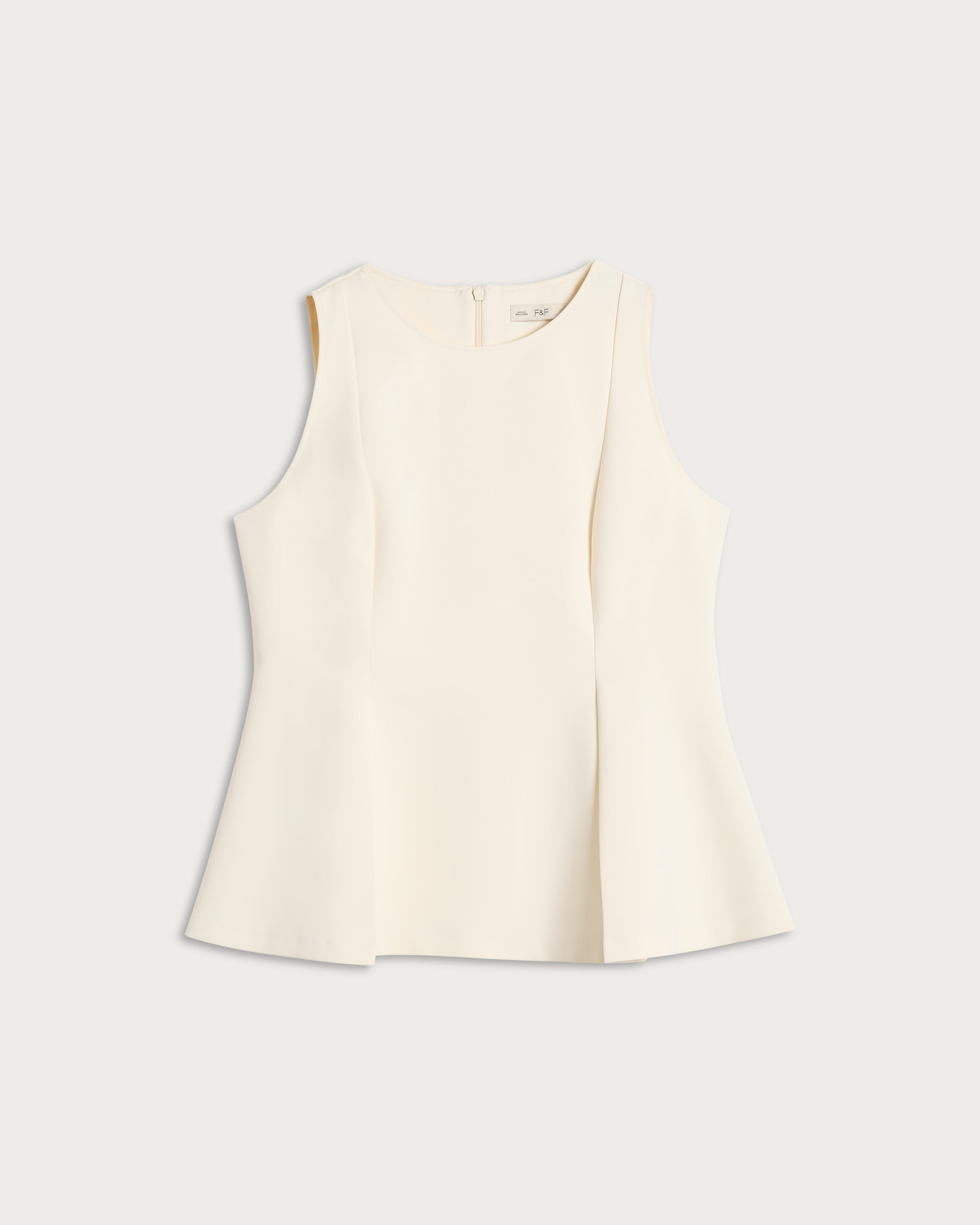 F&F Sleeveless Peplum Top in Cream thumbnail 4