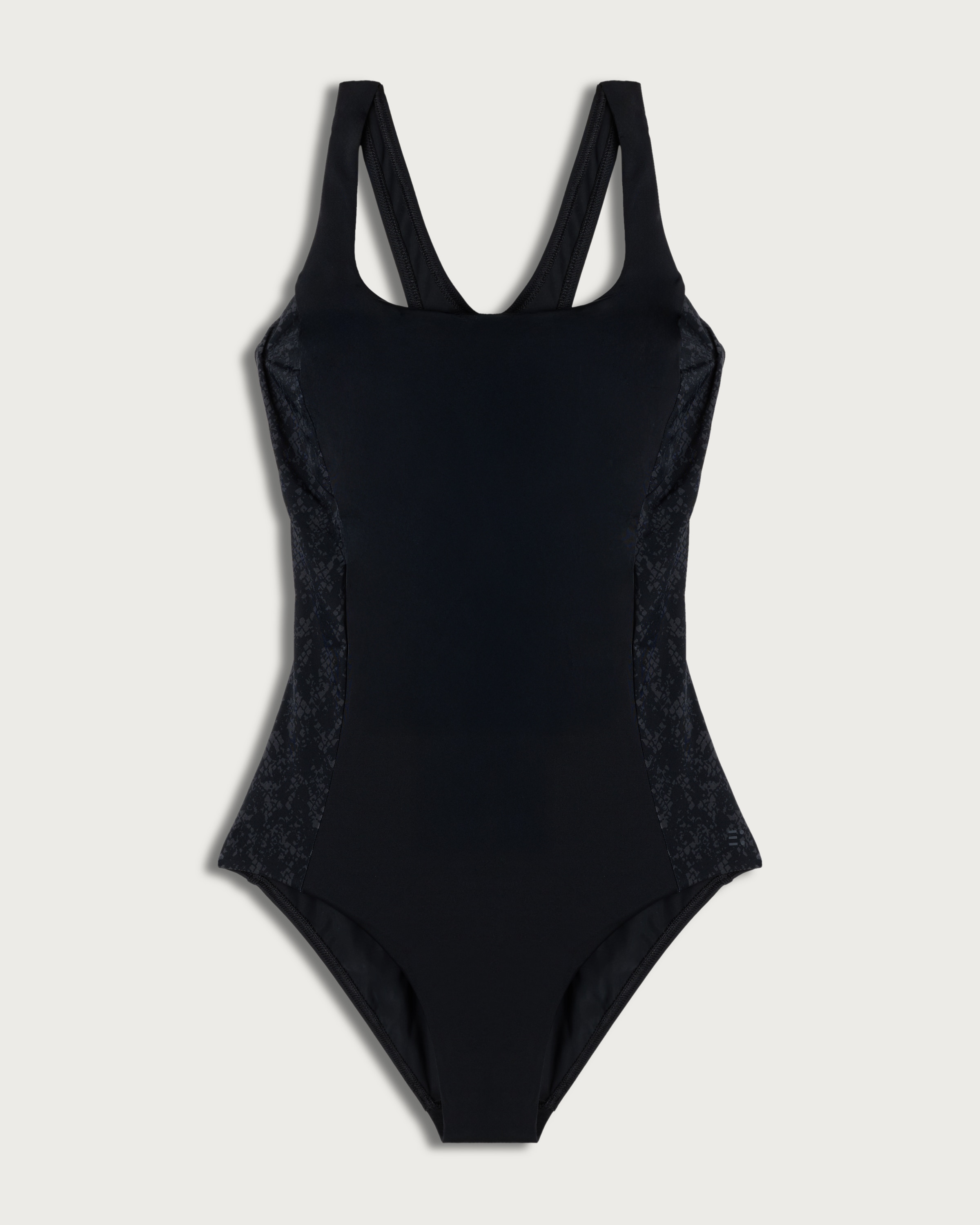 F&F Active ULTRASWIM Printed Panelled Swimsuit in Black thumbnail 4
