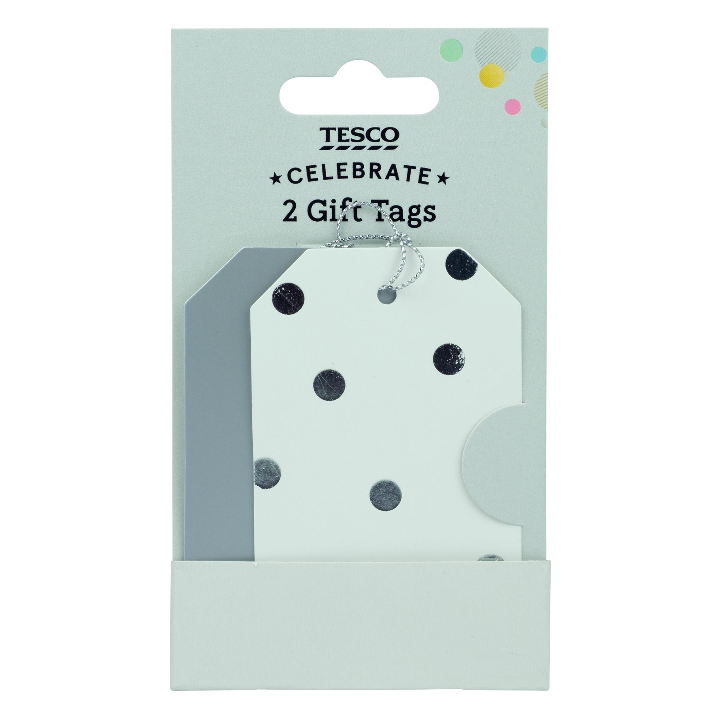 Tesco Silver and White Tags 2pk