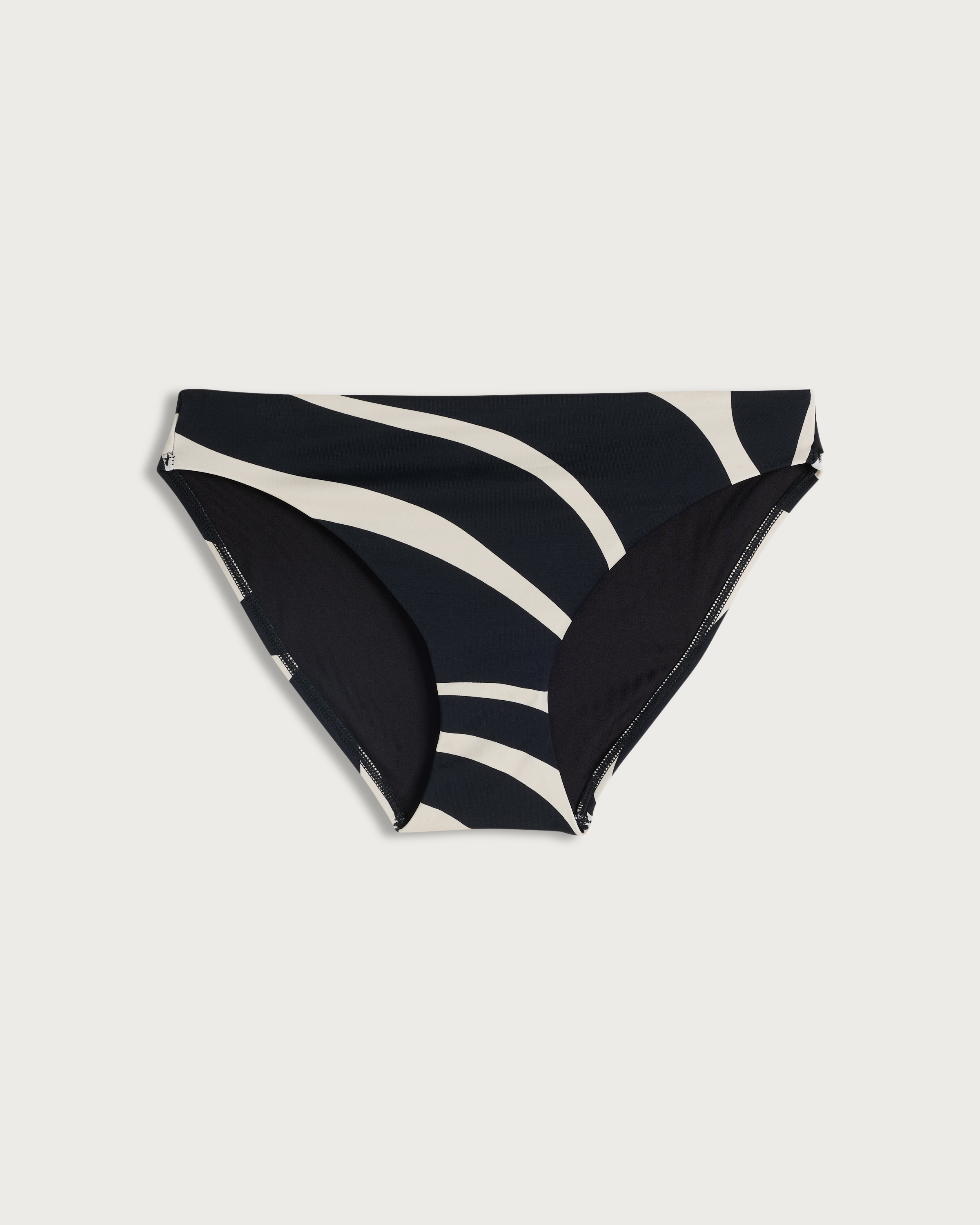 F&F Abstract Print High Leg Bikini Bottoms in Multi Black White thumbnail 4
