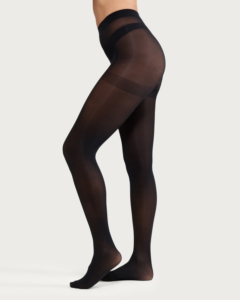 F&F 3-Pack 40 Denier Opaque Tights in Black thumbnail 2