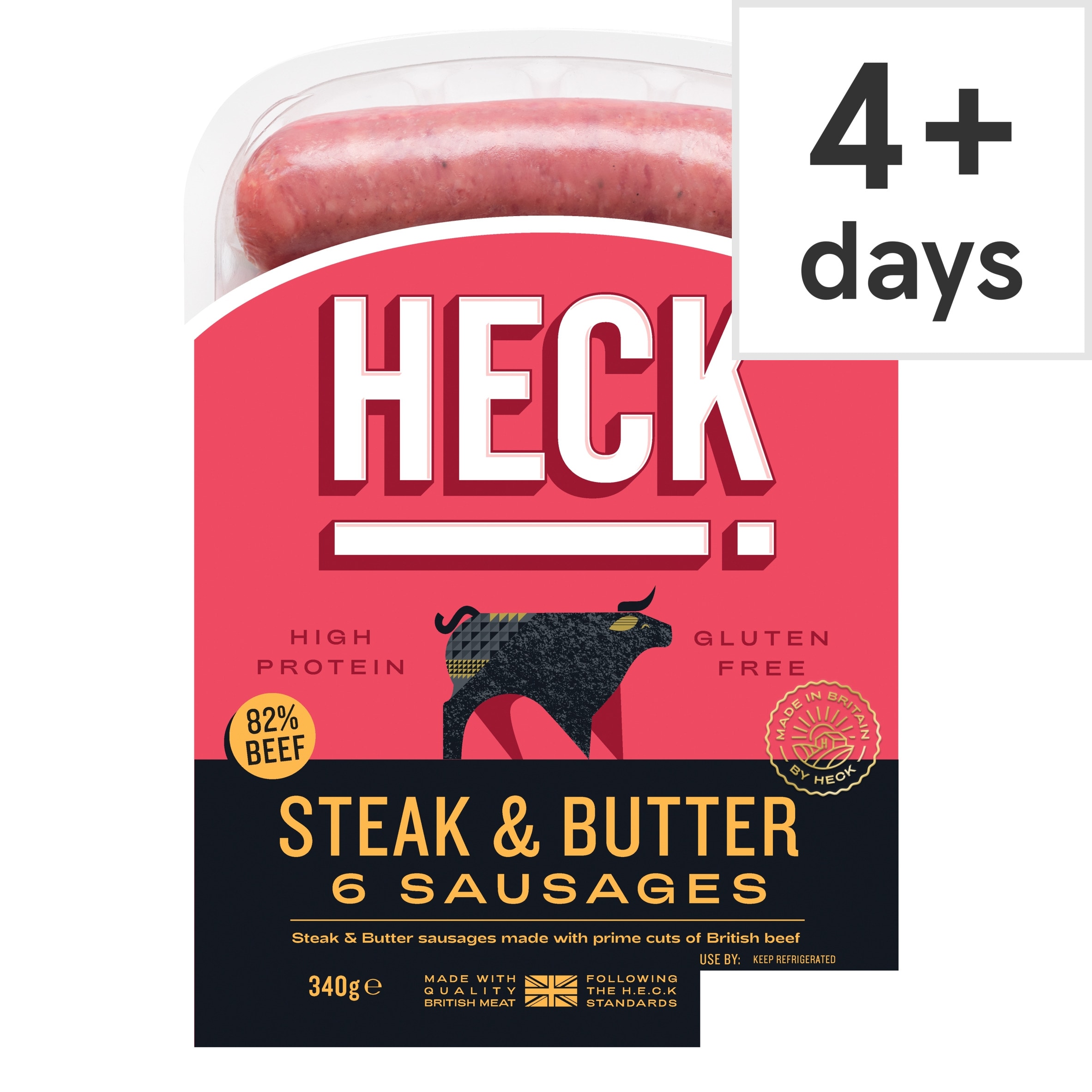 HECK Steak & Butter Beef Sausages 340g