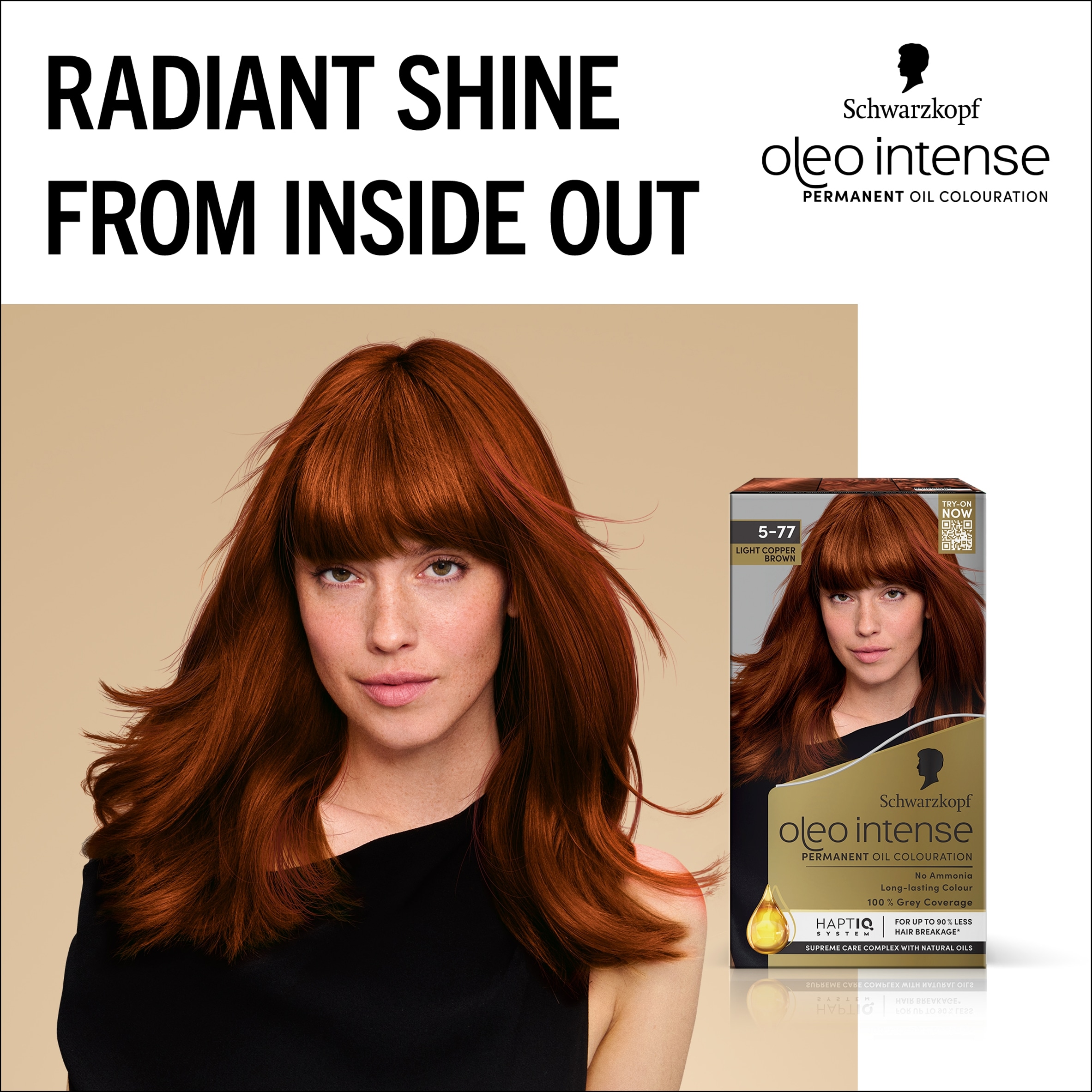 Schwarzkopf Oleo Intense Light Copper Brown 5-77 Permanent Hair Dye thumbnail 2
