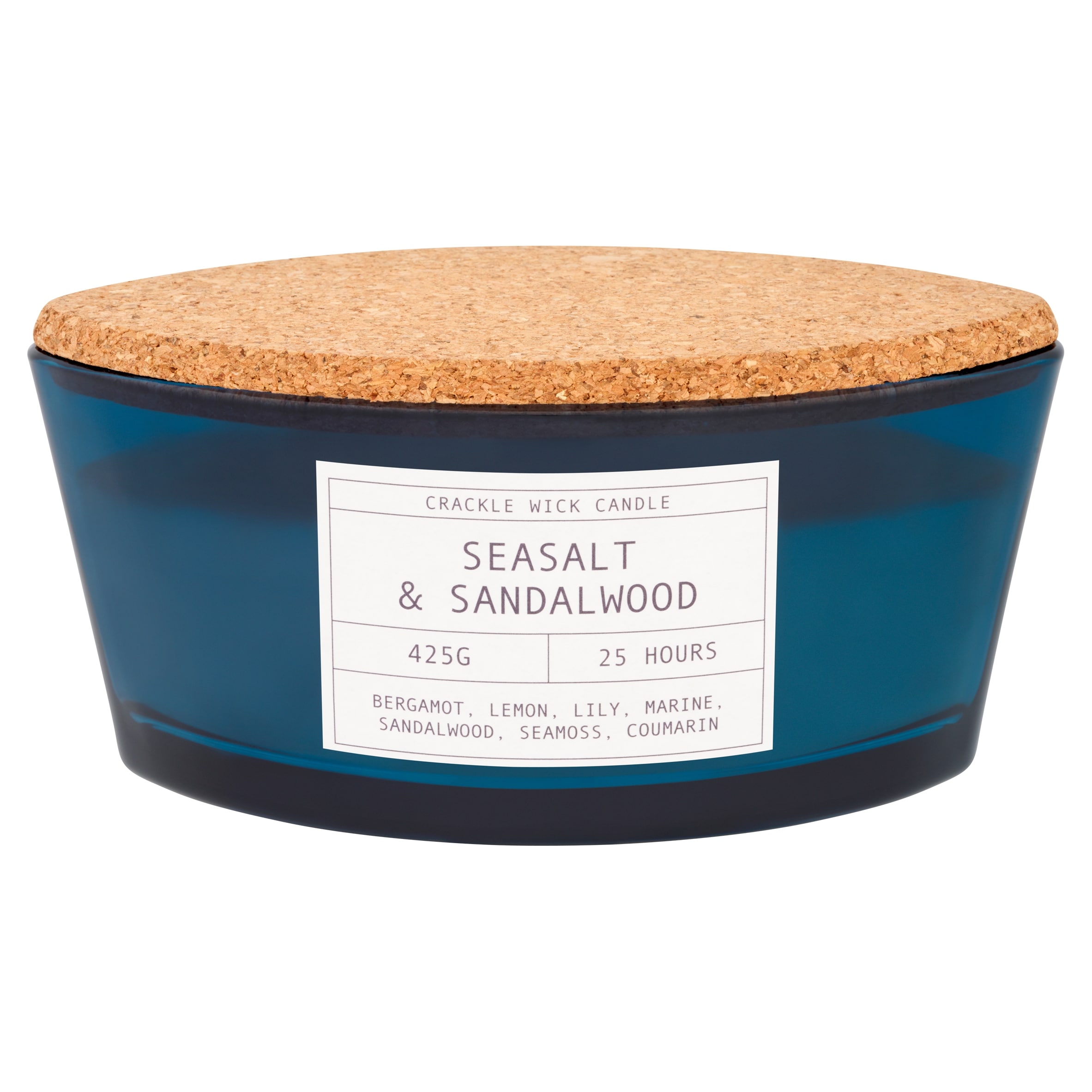 F&F Home Crackle Seasalt & Sandalwood Candle 425g