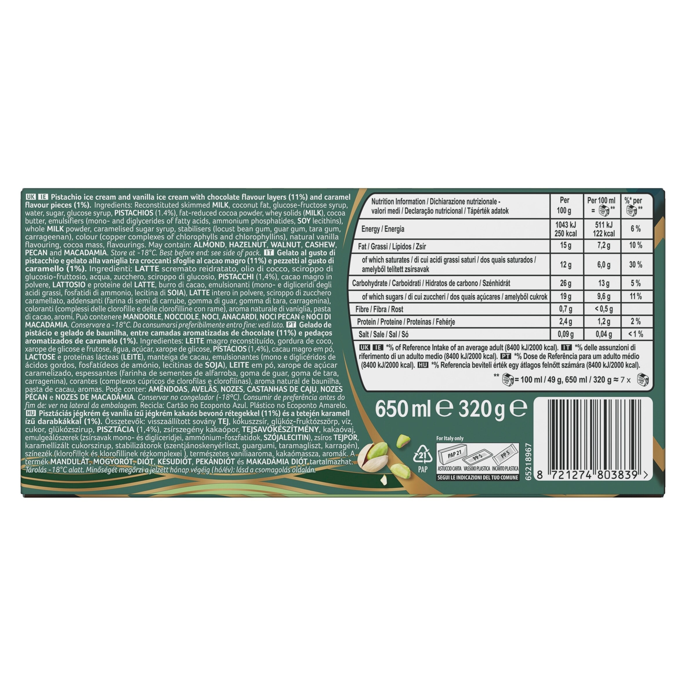 Viennetta Pistachio Ice Cream 650ml thumbnail 2