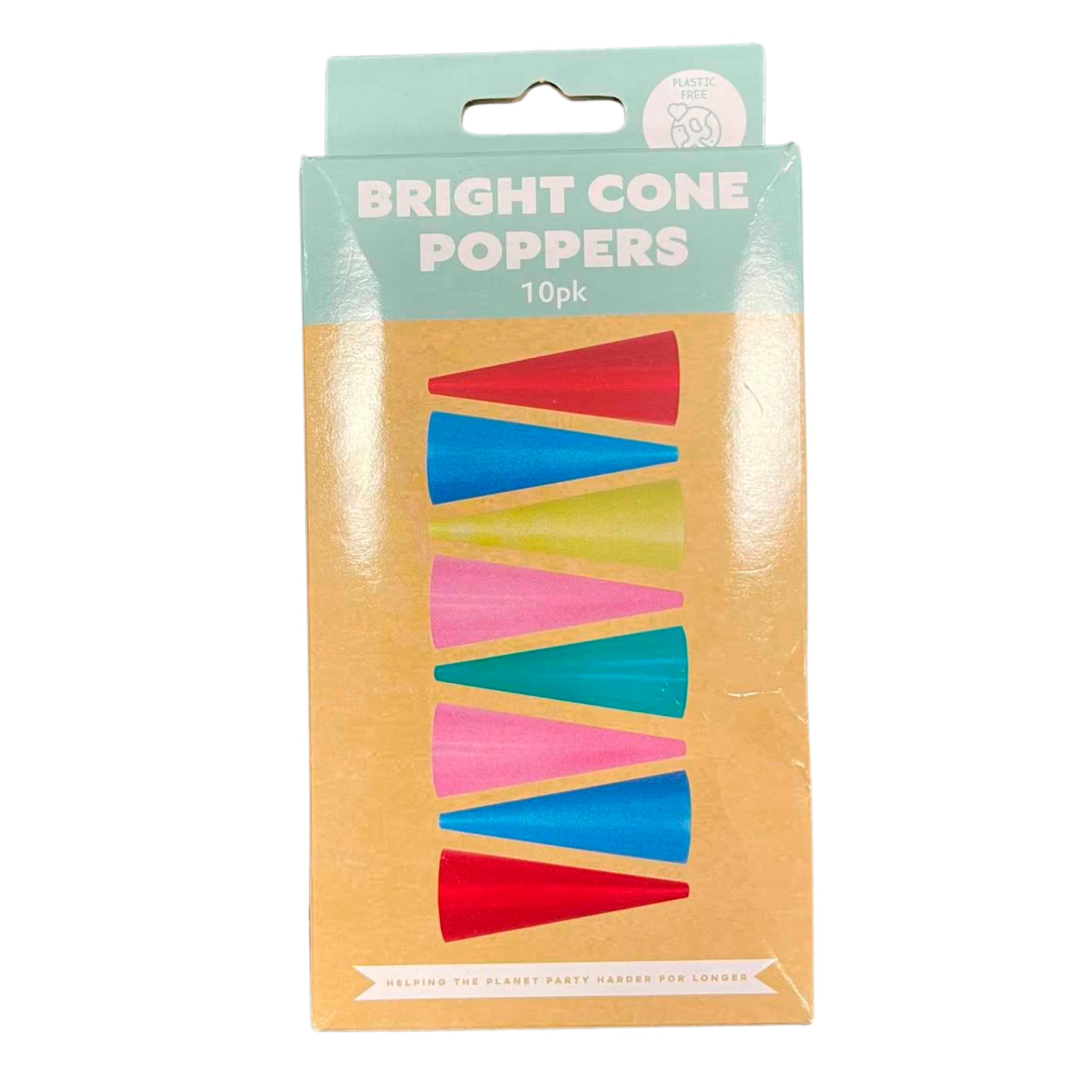 Mad Party Bright Cone Poppers 10 Pack