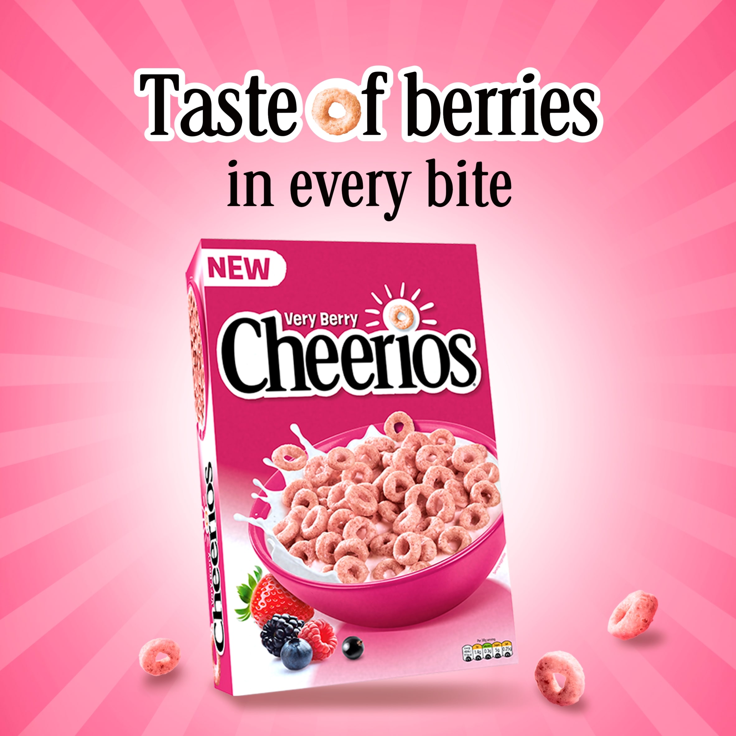 Nestlé Cheerios Very Berry Multigrain Hoop Breakfast Cereal 435g thumbnail 2