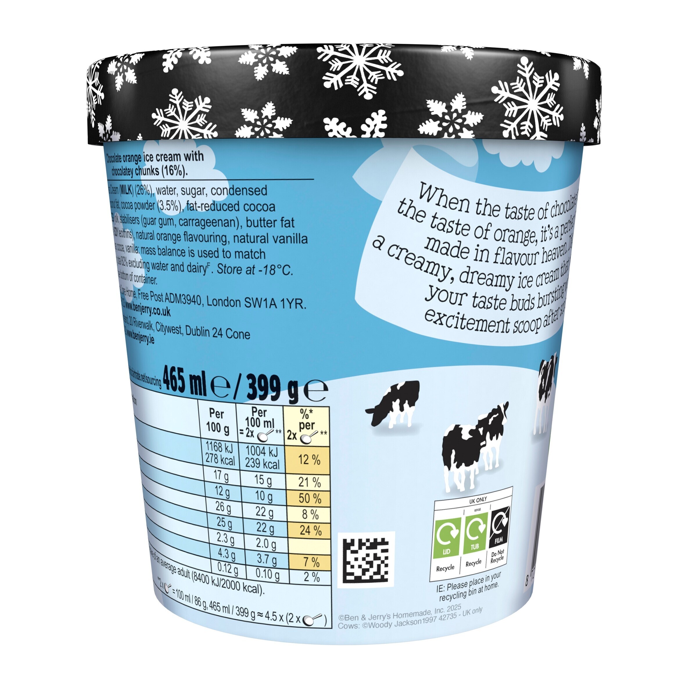 Ben & Jerry’s Chocolatey Orange Chunk Ice Cream Tub 465ml thumbnail 2
