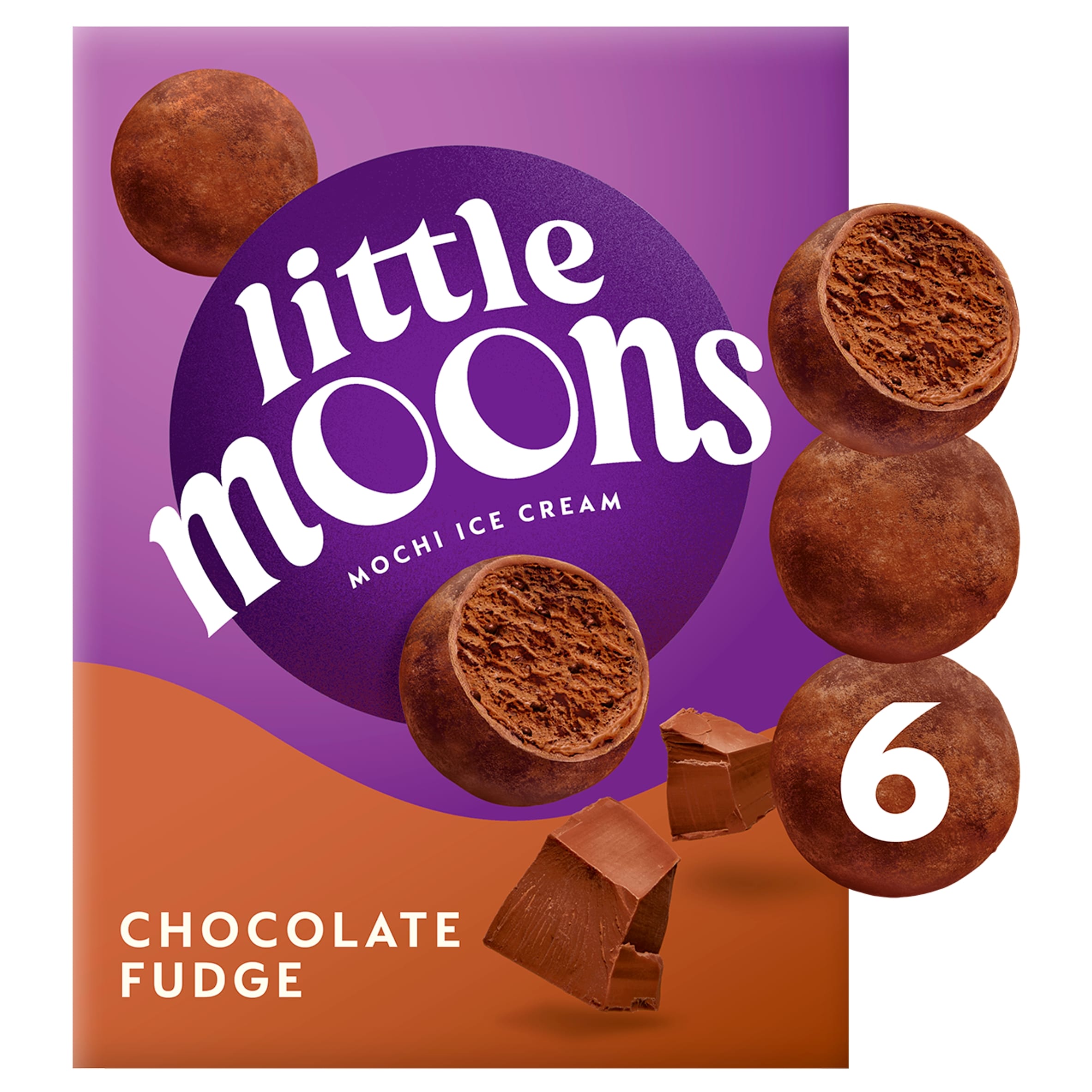 Little Moons Chocolate Fudge Mochi Ice Cream 6 x 30g thumbnail 2