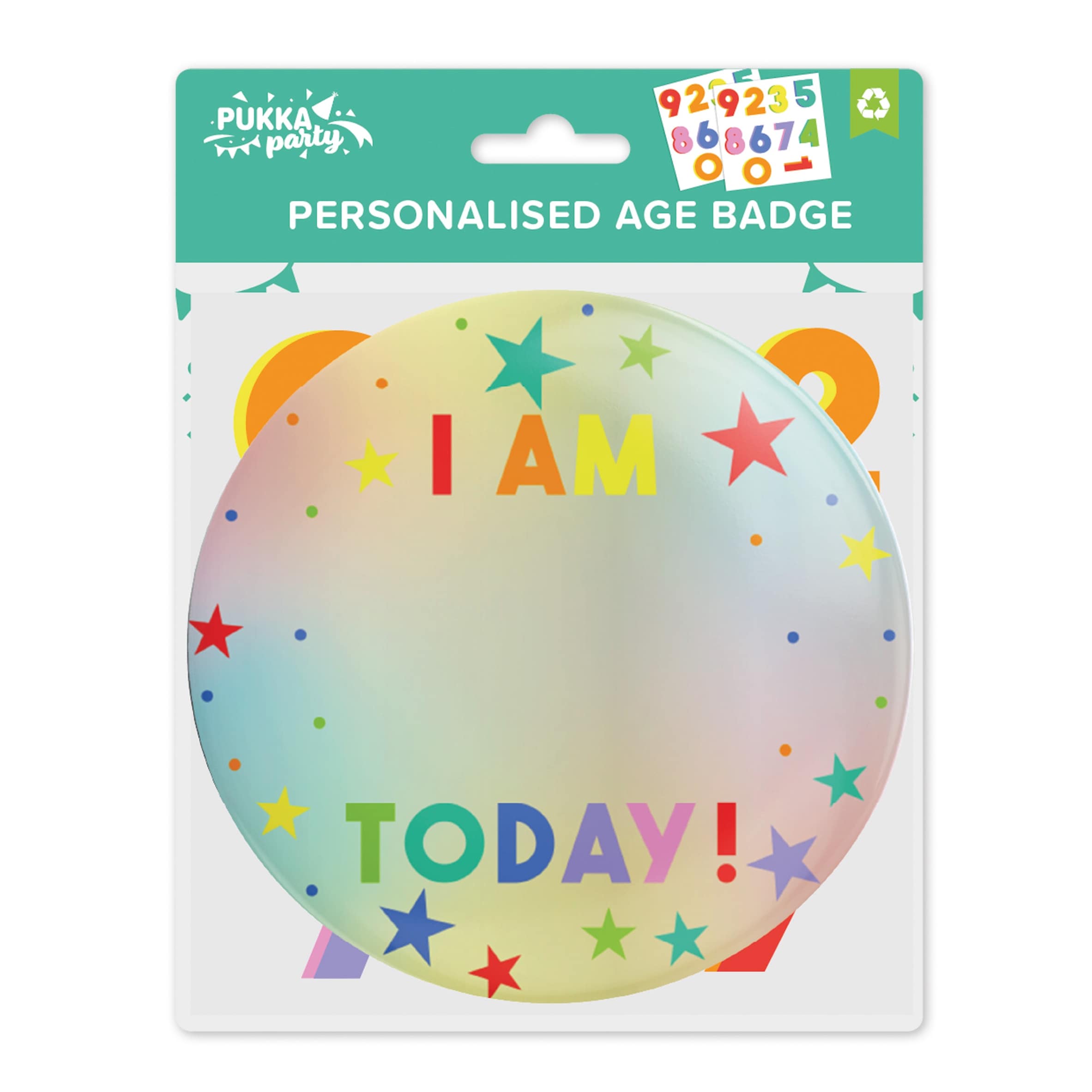 Pukka Party Large Personalised Age Badge