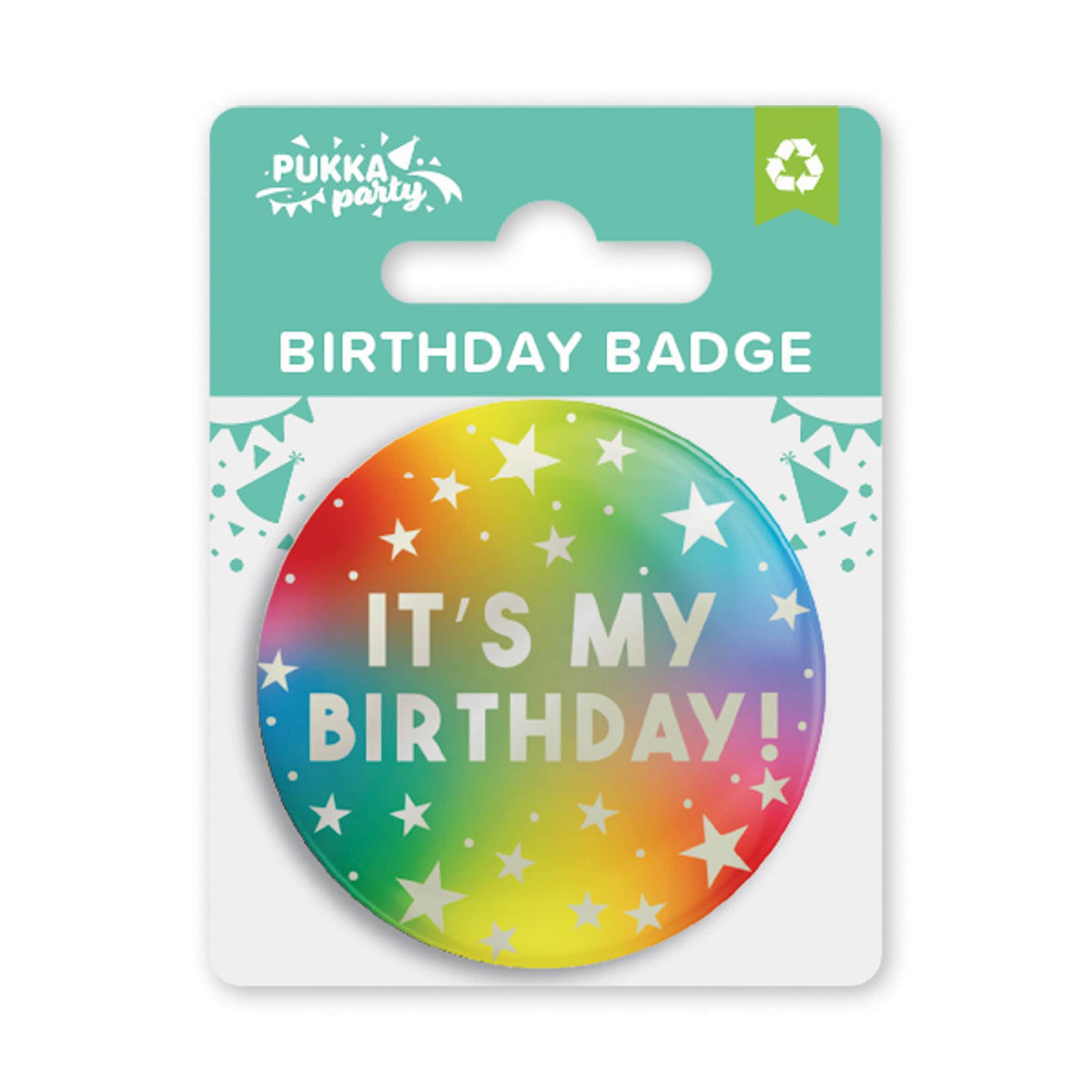 Pukka Party Small Rainbow Birthday Badge