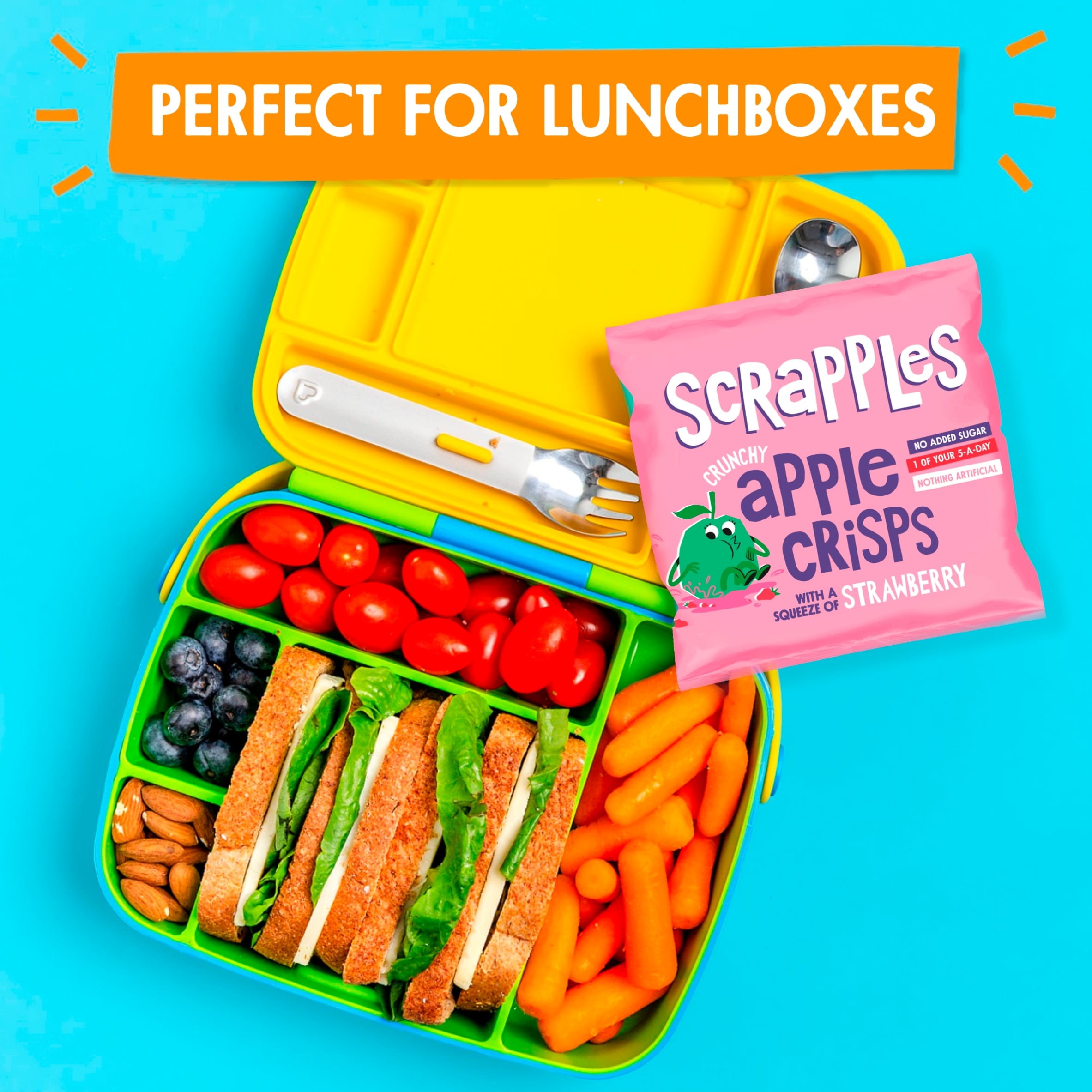Scrapples Crunchy Apple Crisps with a squeeze of Strawberry Multipack (5x12g)  thumbnail 4