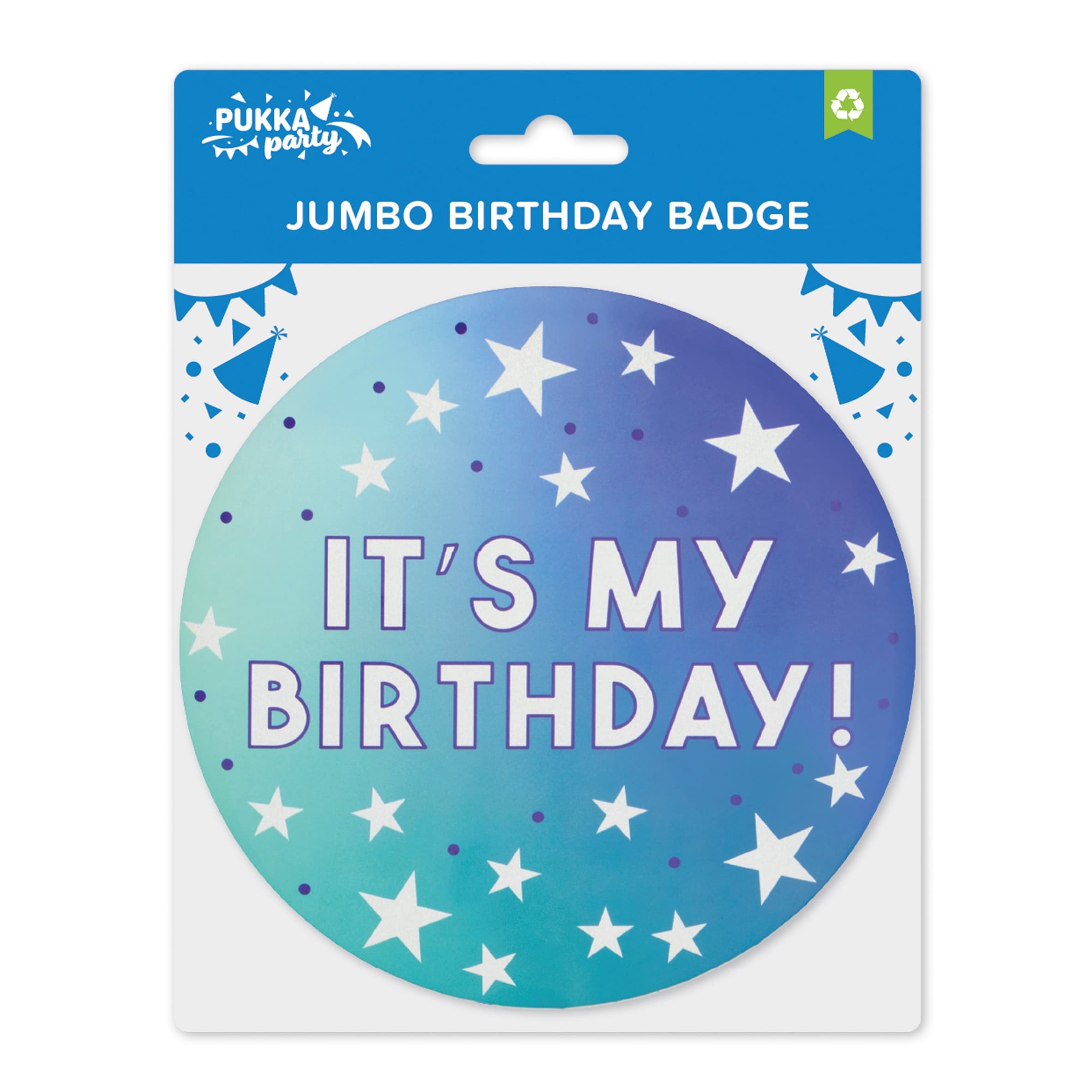 Pukka Party Jumbo Birthday Badge - Boy