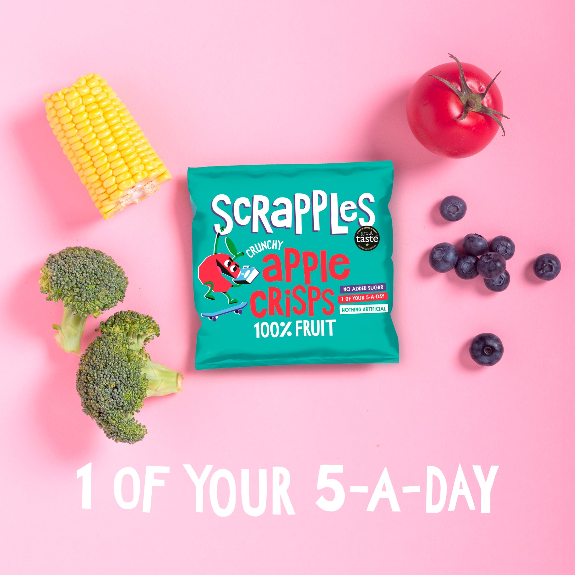 Scrapples Crunchy Plain Apple Crisps Multipack (5x12g)  thumbnail 2