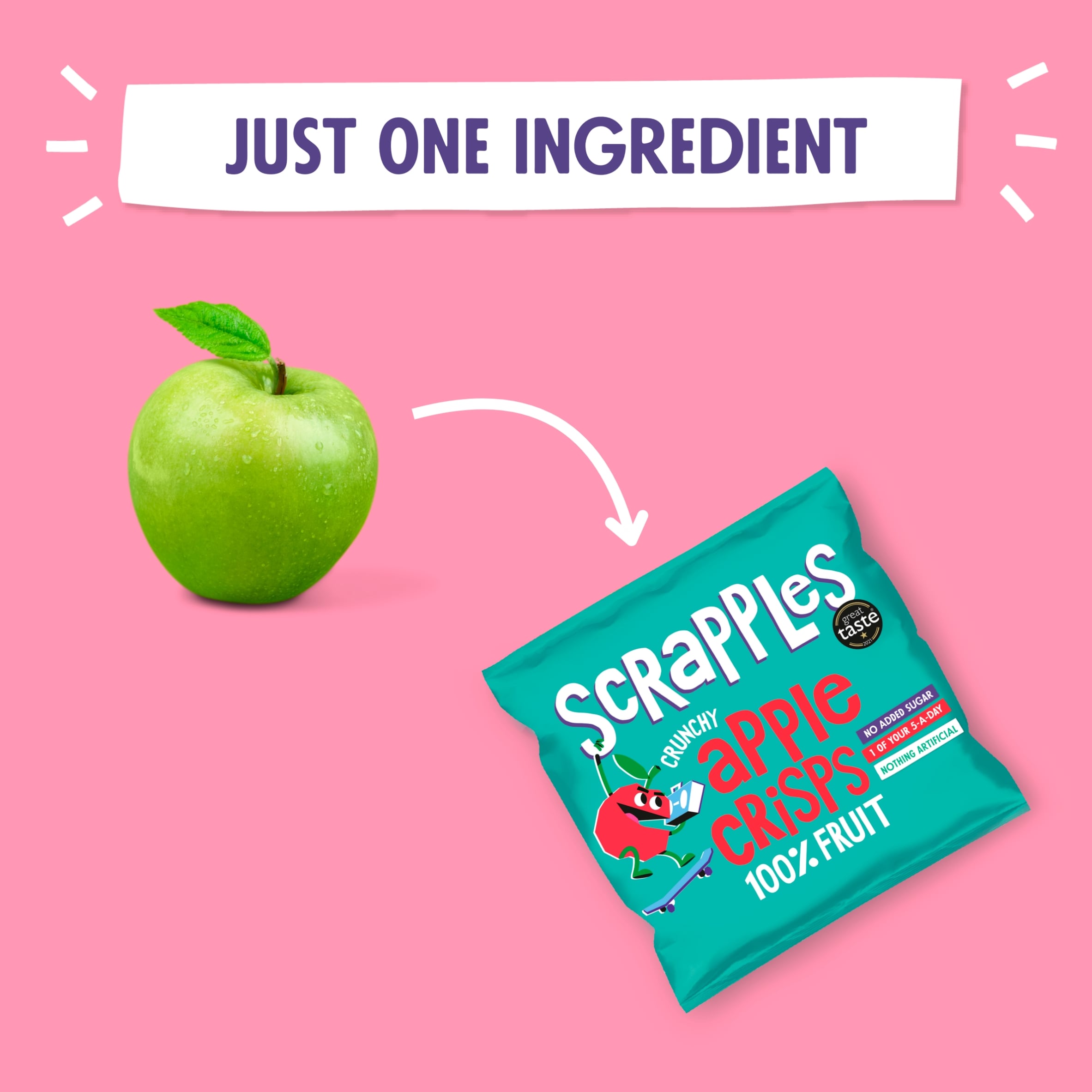 Scrapples Crunchy Plain Apple Crisps Multipack (5x12g)  thumbnail 4