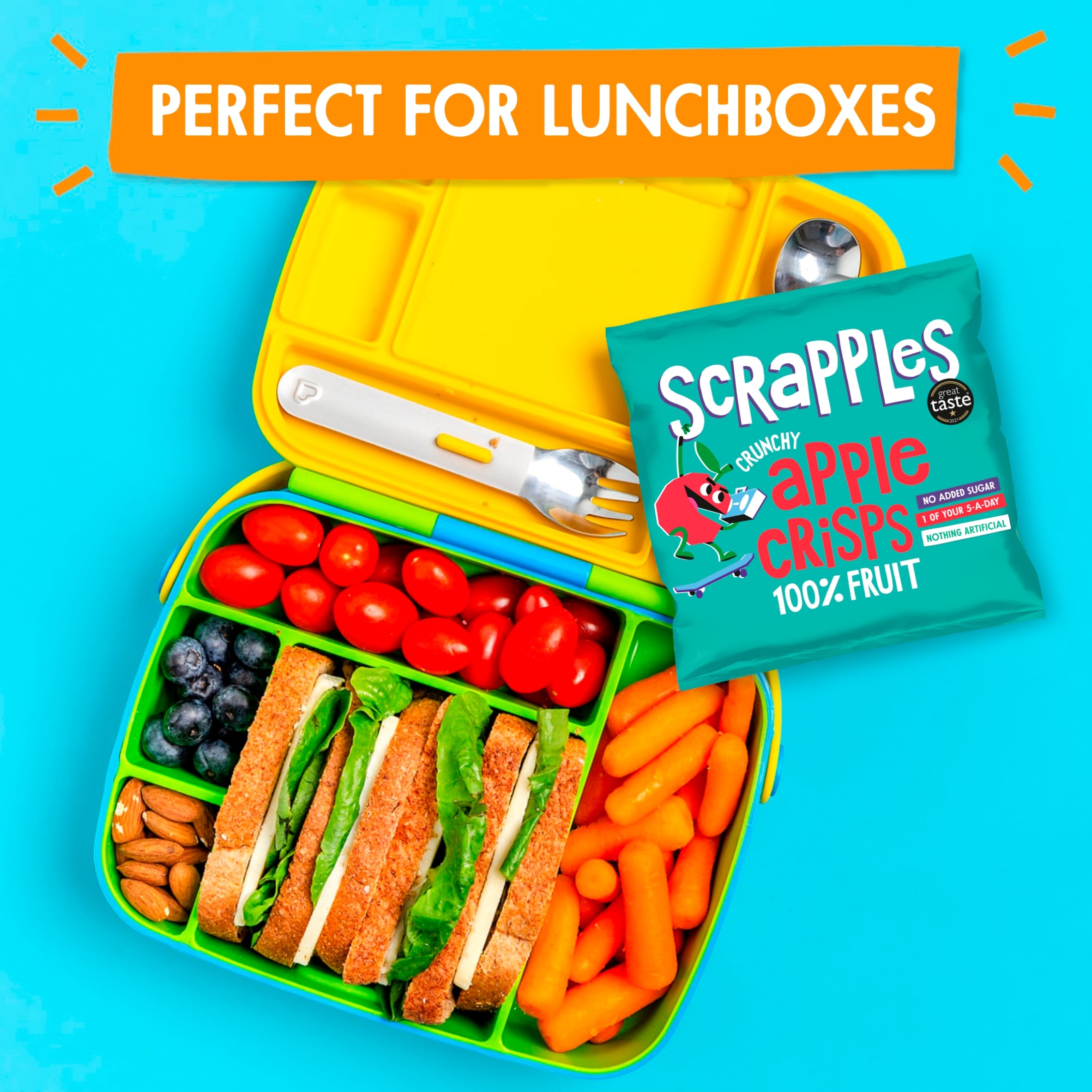 Scrapples Crunchy Plain Apple Crisps Multipack (5x12g)  thumbnail 5