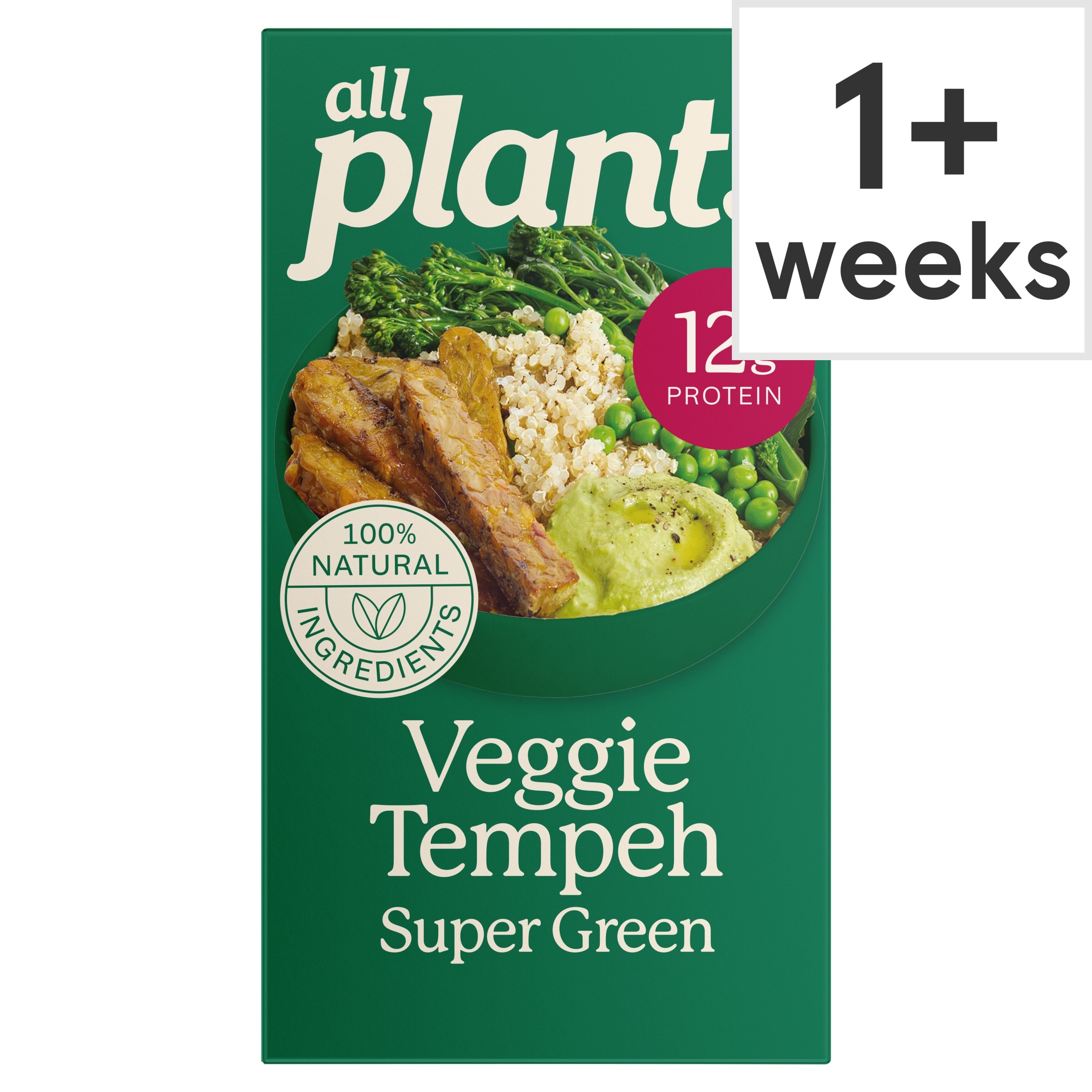 all plants Veggie Tempeh with pea and rosemary 180g