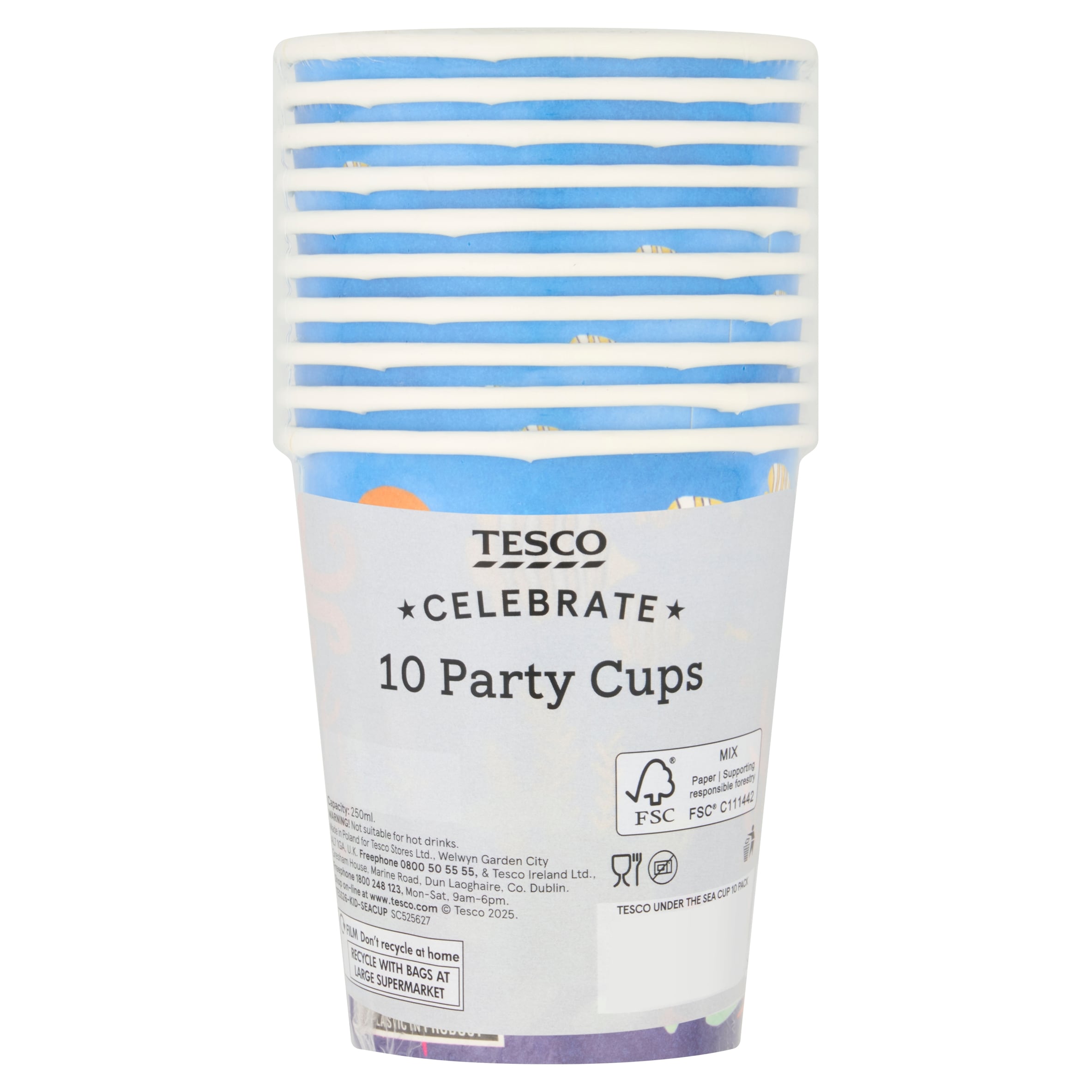 Tesco Under The Sea Cup 10 Pack