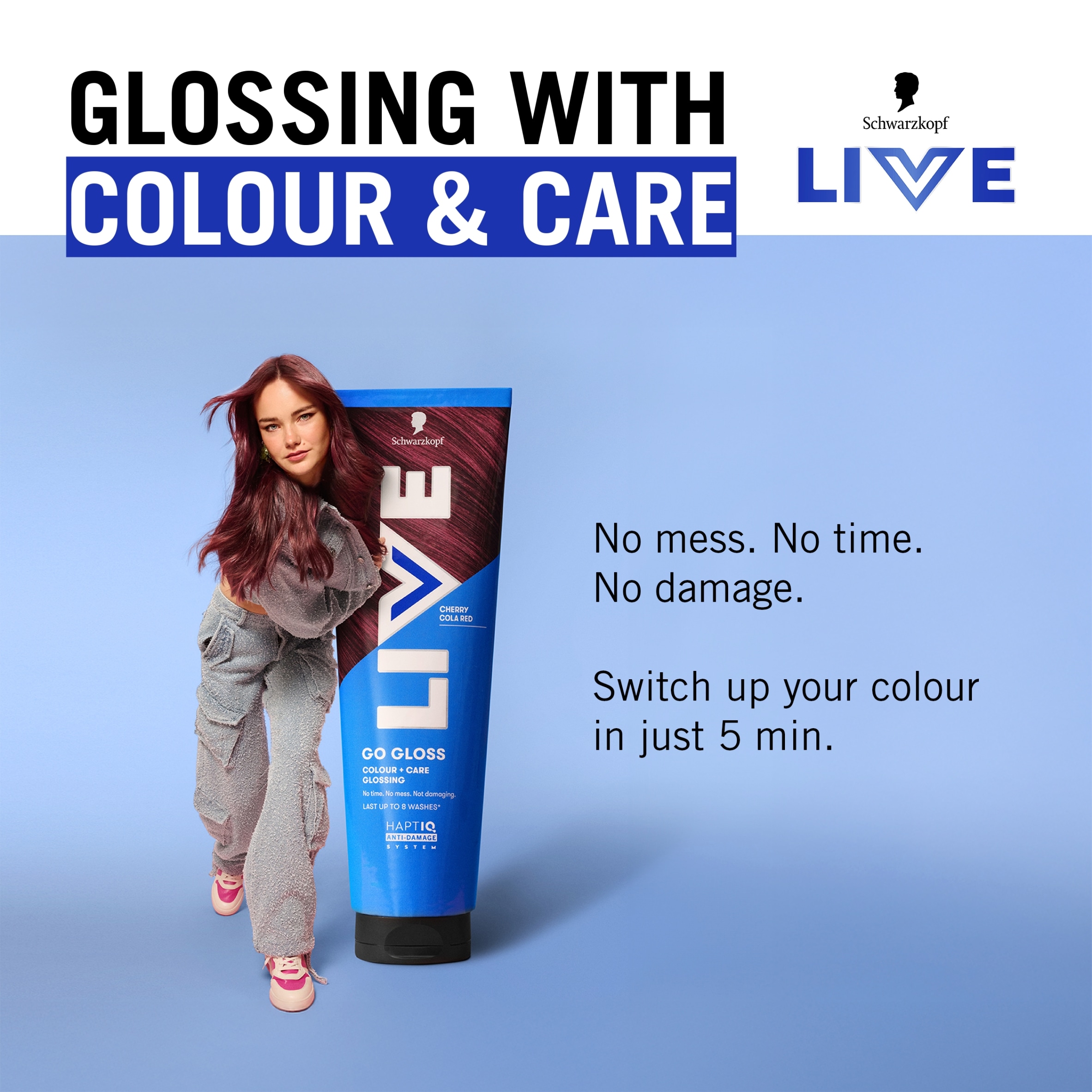 Schwarzkopf LIVE Go Gloss Cherry Cola Red Colour & Shine Hair Gloss 150ml thumbnail 3
